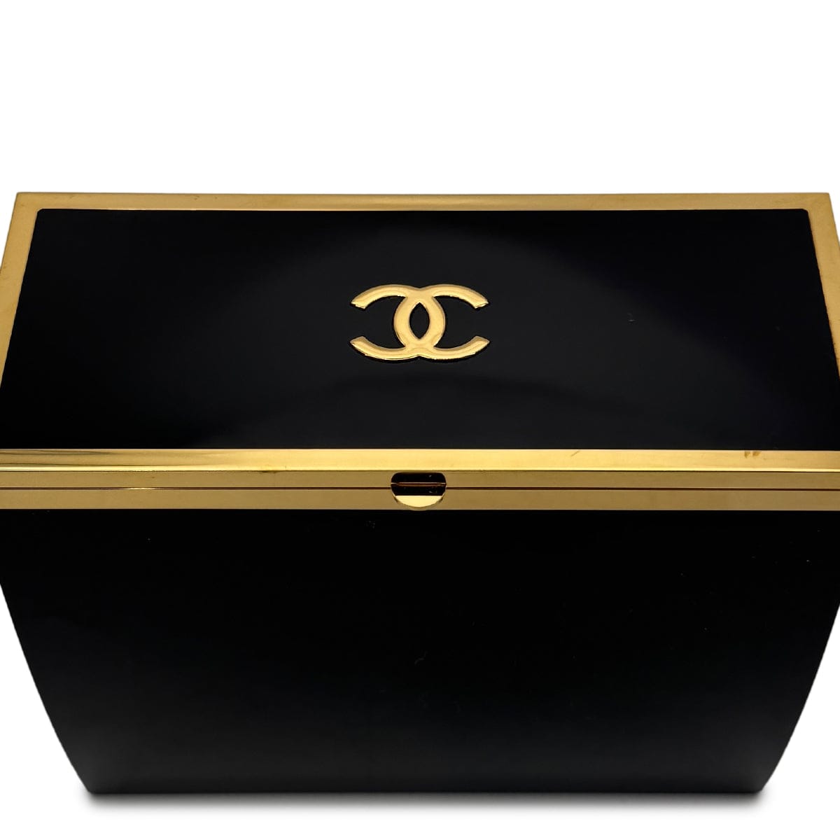 Chanel CHANEL VINTAGE MINAUDIERE SNAKE CHAIN SHOULDER VANITY BAG BLACK 97P 90272815