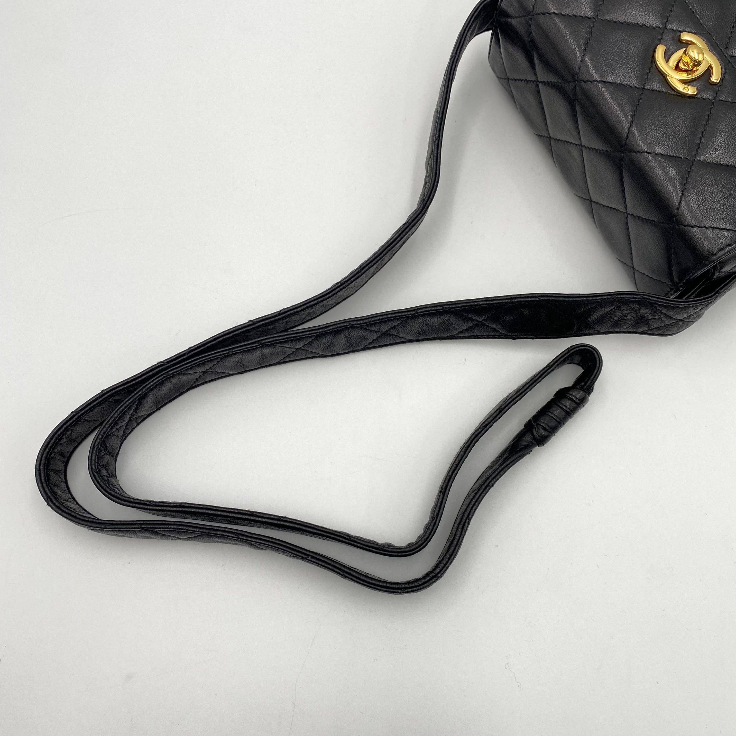 Chanel Chanel Vintage Mini Shoulder Satchel Black Lambskin #4 90220667