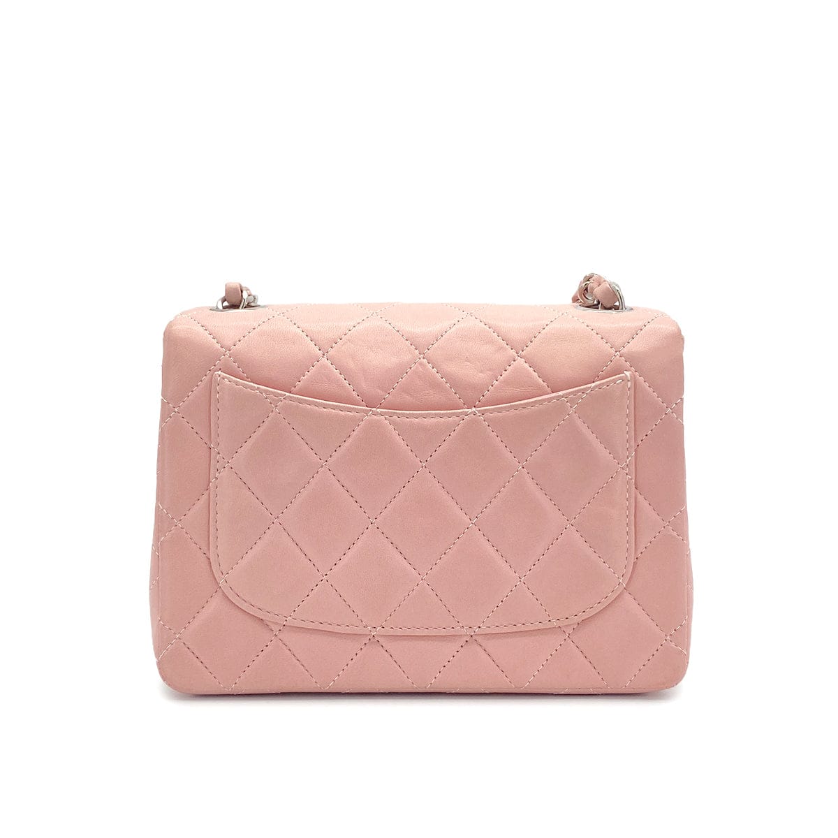 CHANEL CHANEL VINTAGE MINI SQUARE 17 CHAIN SHOULDER BAG PINK LAMB SKIN 90308993