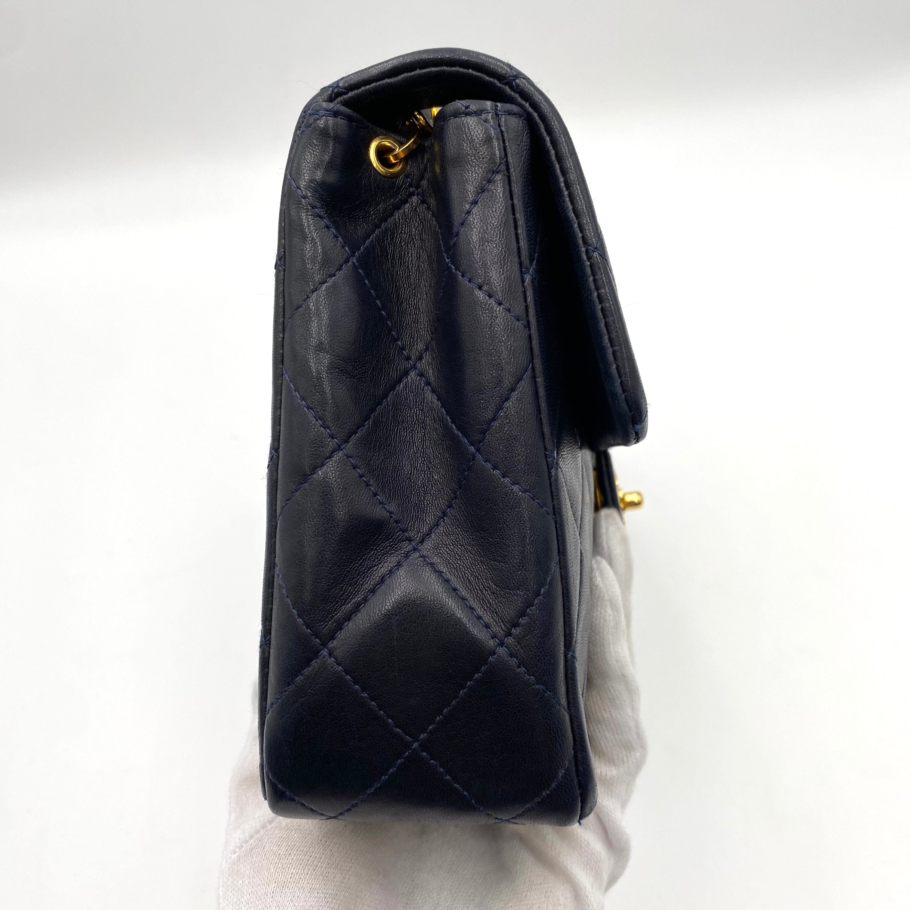 Chanel Chanel Vintage Mini Square 20 Navy Lambskin GHW #2 90220676