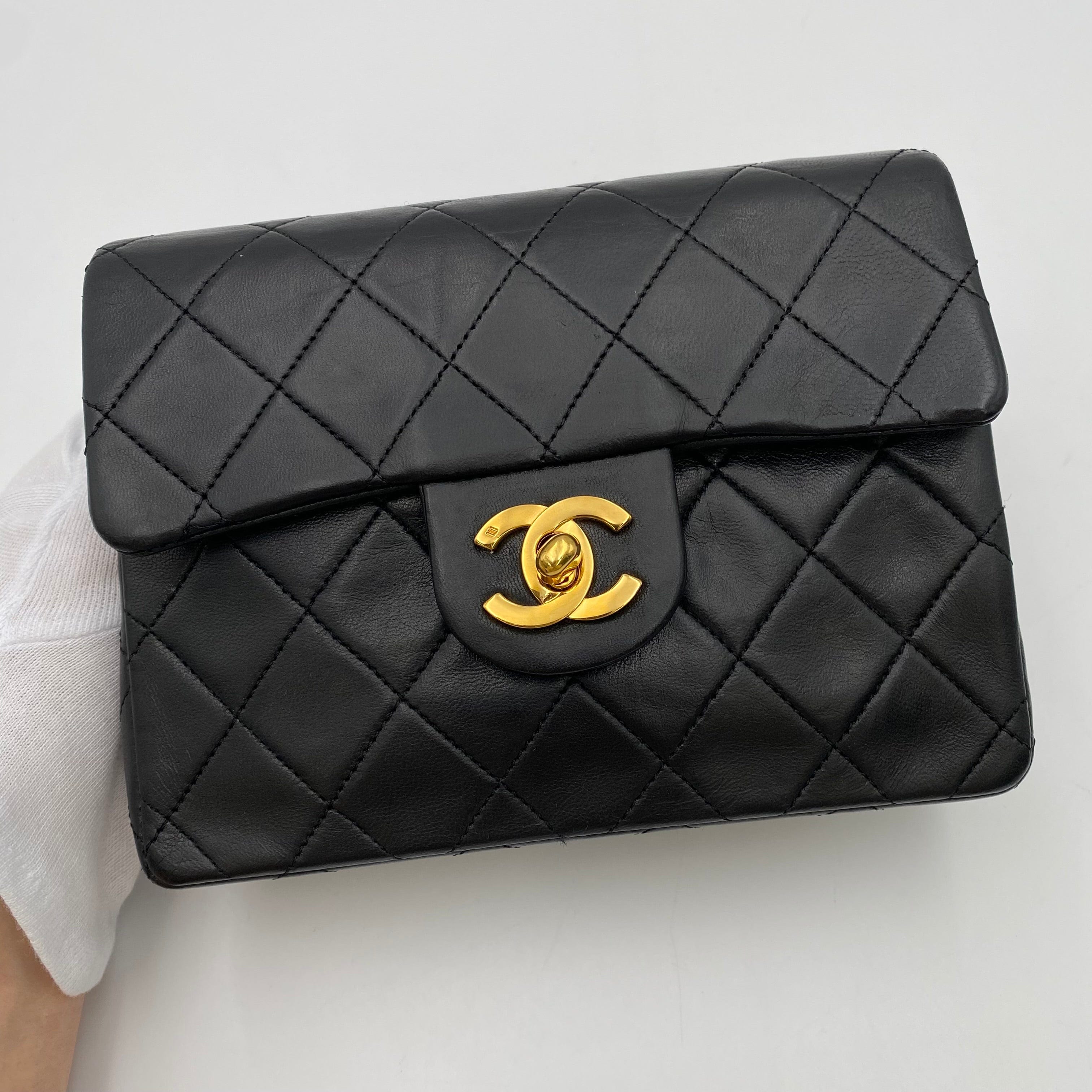 Chanel Chanel Vintage Mini Square Black Lambskin GHW #1