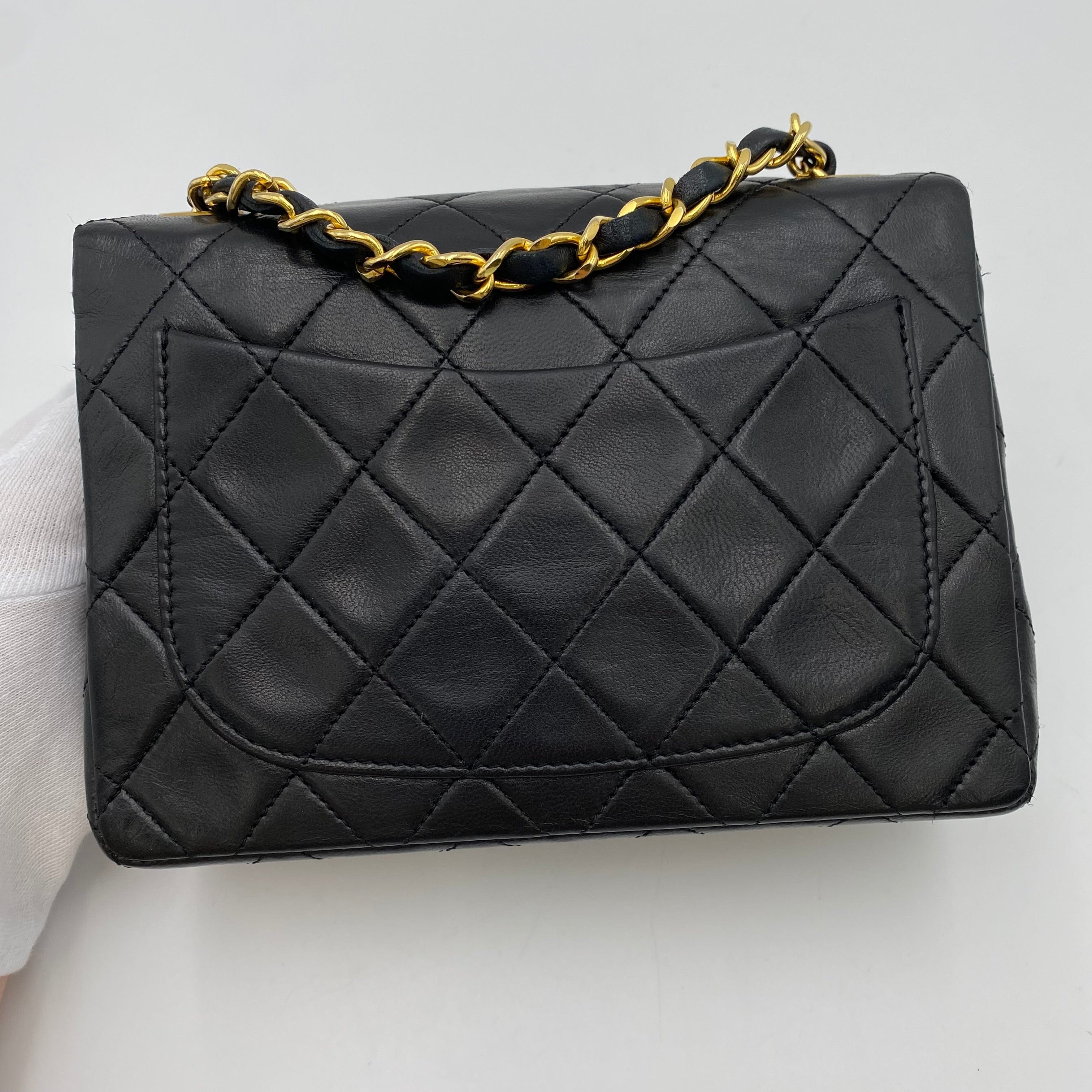 Chanel Chanel Vintage Mini Square Black Lambskin GHW #1