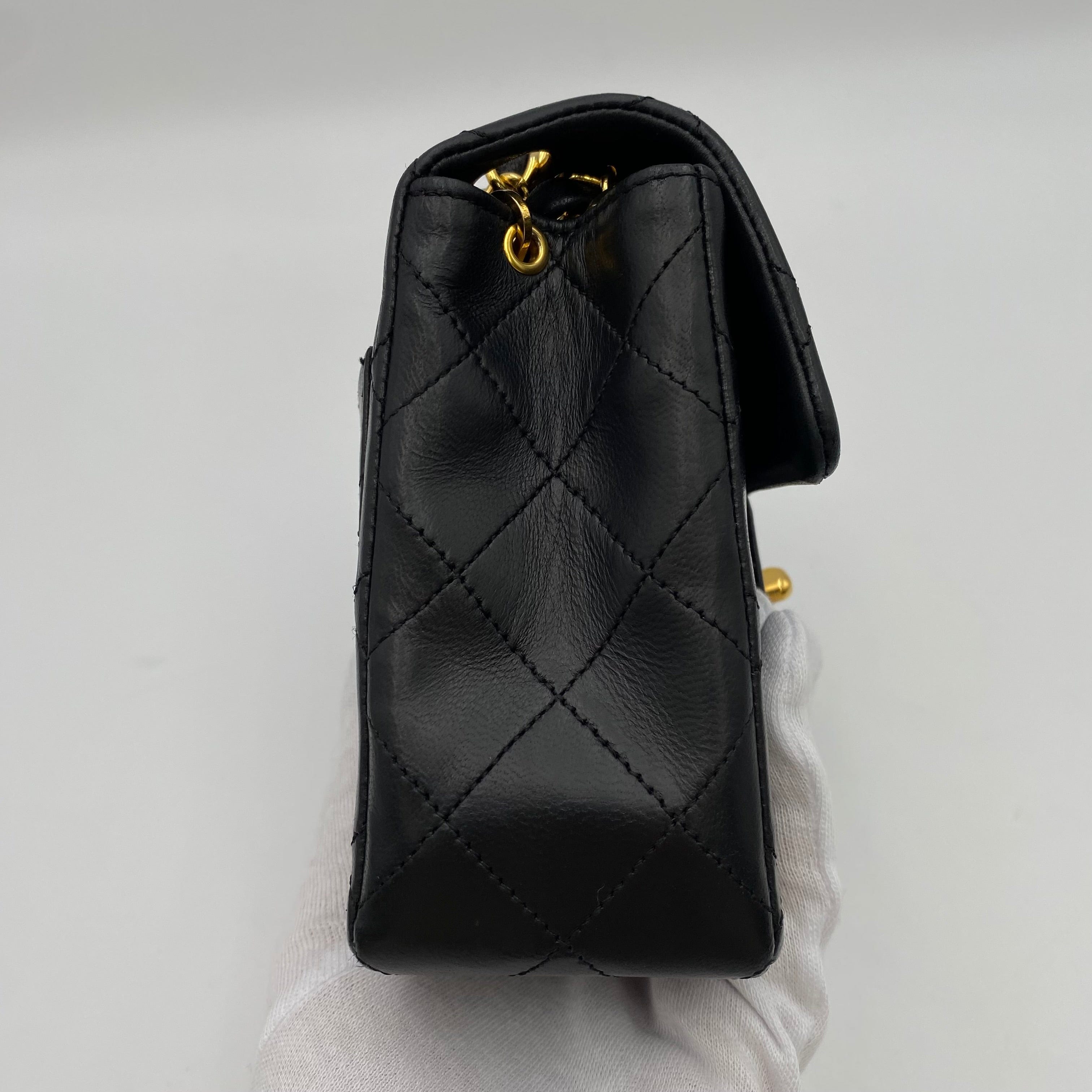 Chanel Chanel Vintage Mini Square Black Lambskin GHW #1