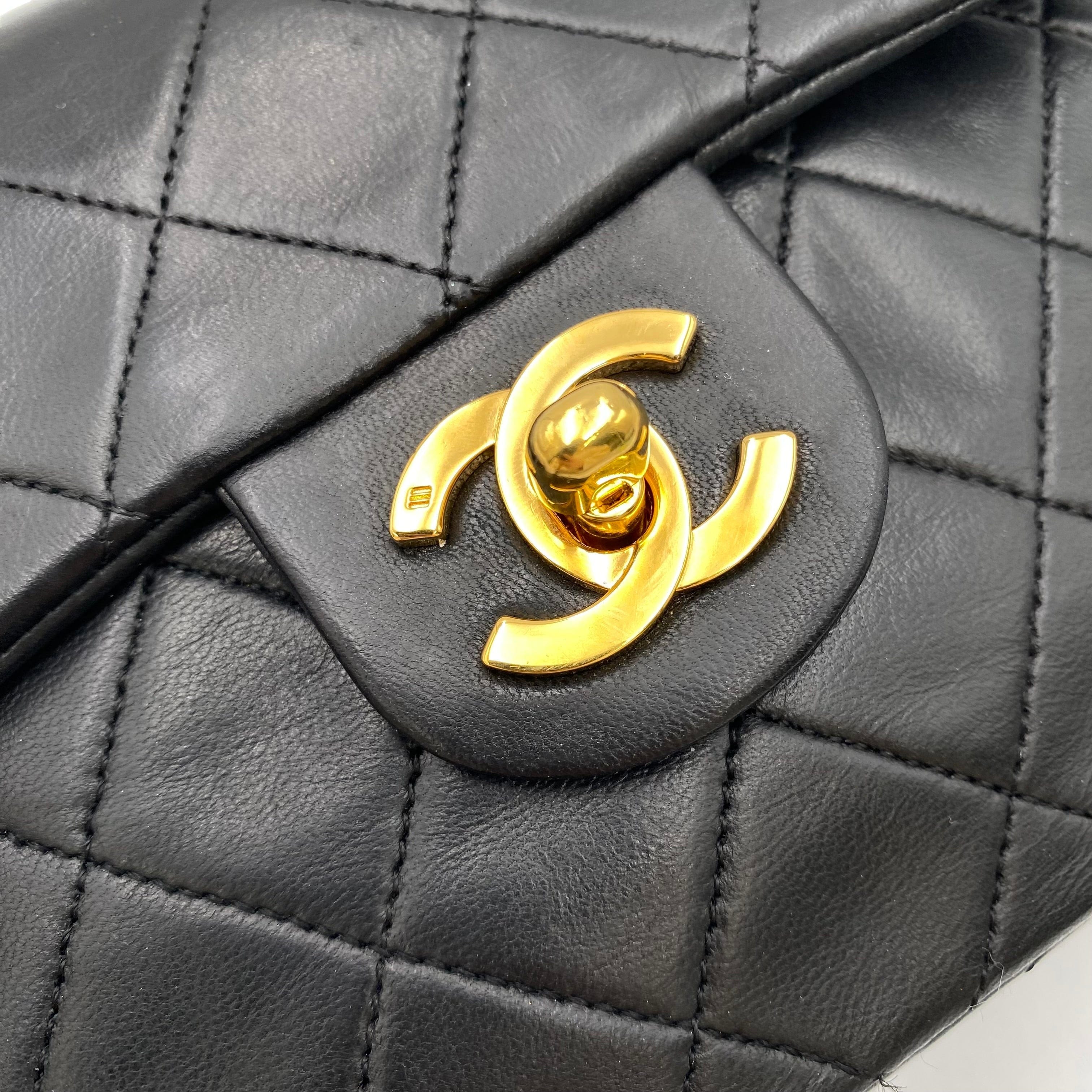 Chanel Chanel Vintage Mini Square Black Lambskin GHW #1