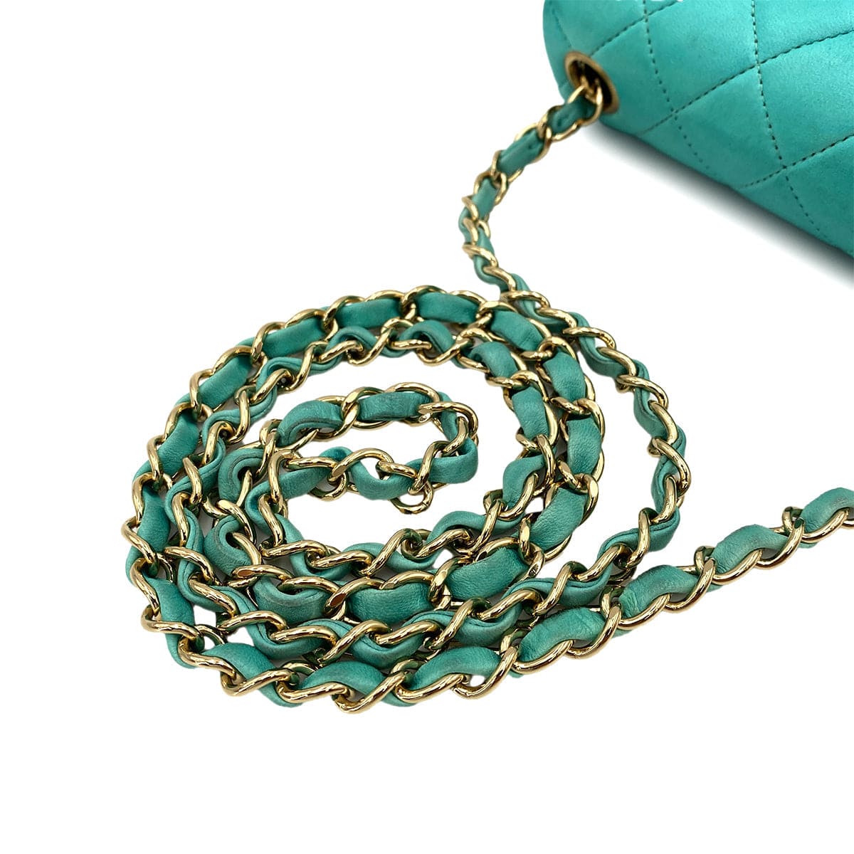 Chanel Chanel Vintage Mini Square Turquoise Lambskin GHW #7 90247997