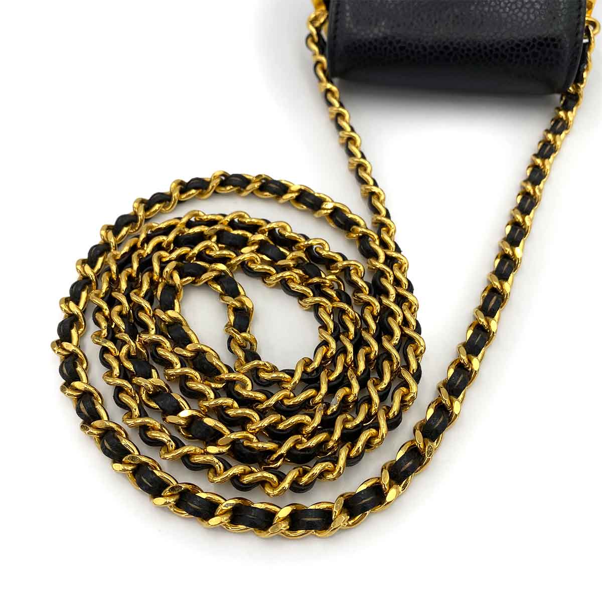 Chanel CHANEL VINTAGE MOBILE CASE CHAIN SHOULDER BLACK CAVIAR SKIN 90241287