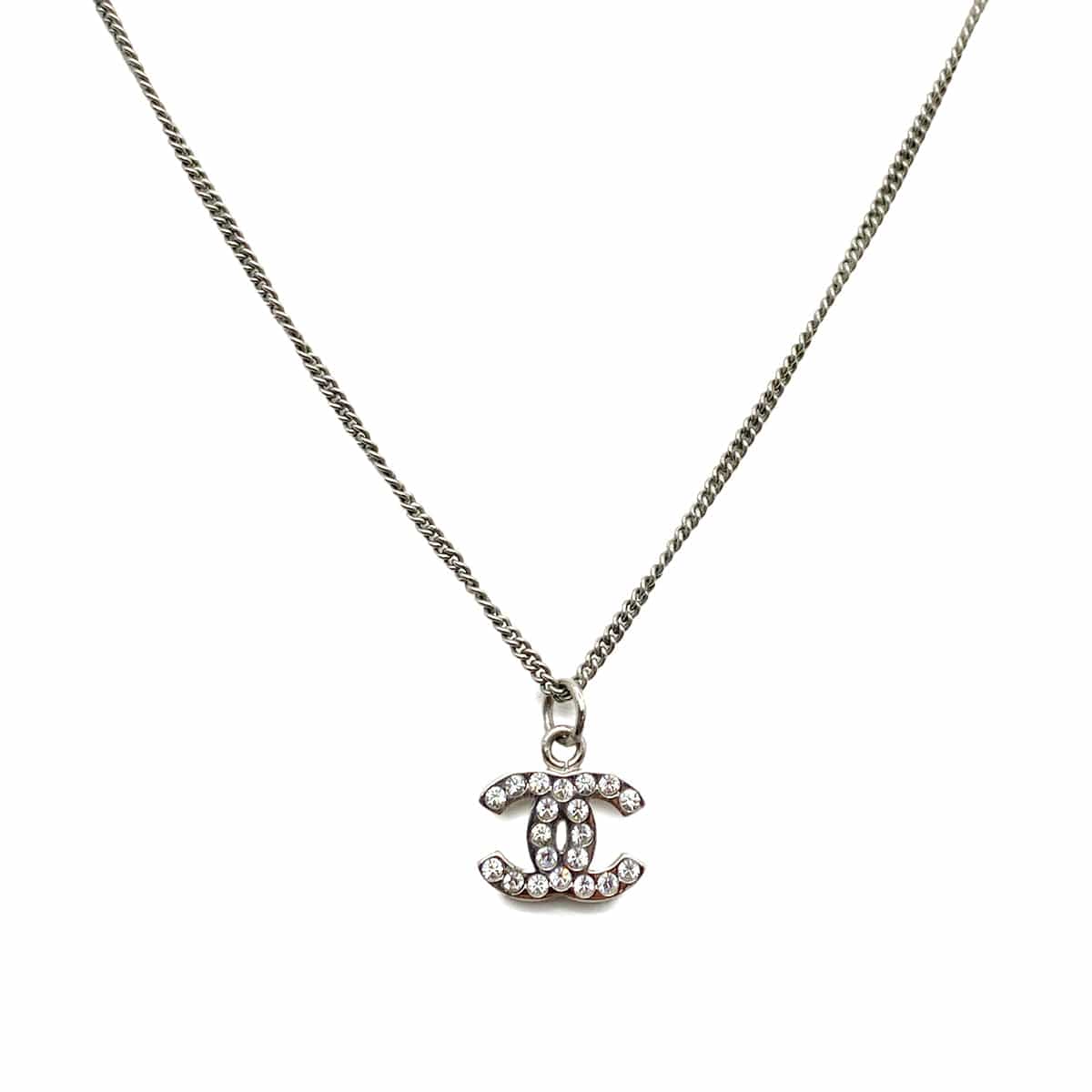 CHANEL CHANEL VINTAGE NECKLACE COCOMARK RHINESTONE ACCESSORY 07V 90256952