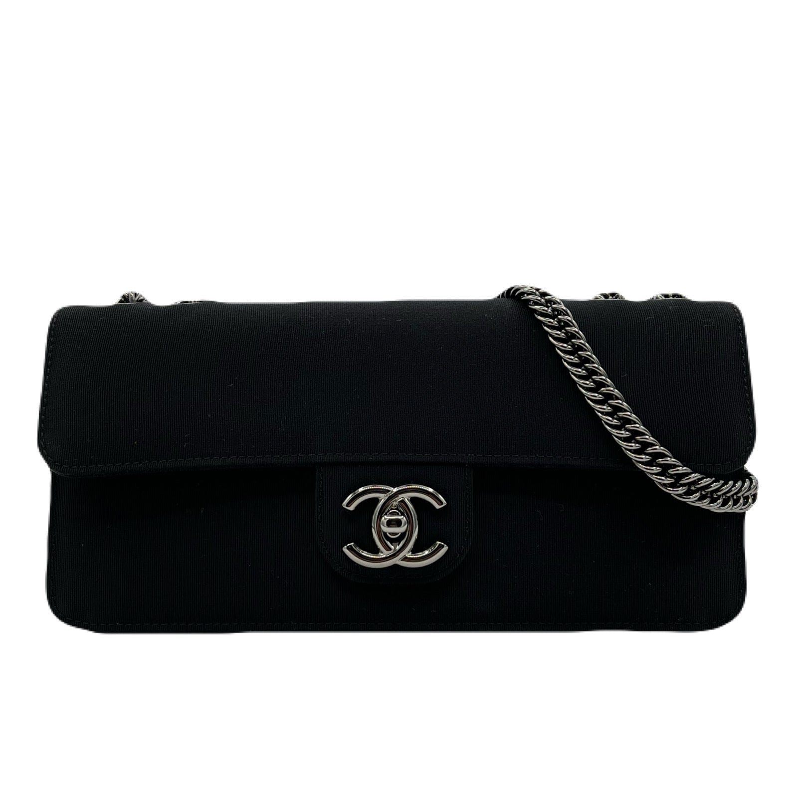 Chanel CHANEL VINTAGE PARTY CHAIN SHOULDER BAG BLACK CANVAS 90221004