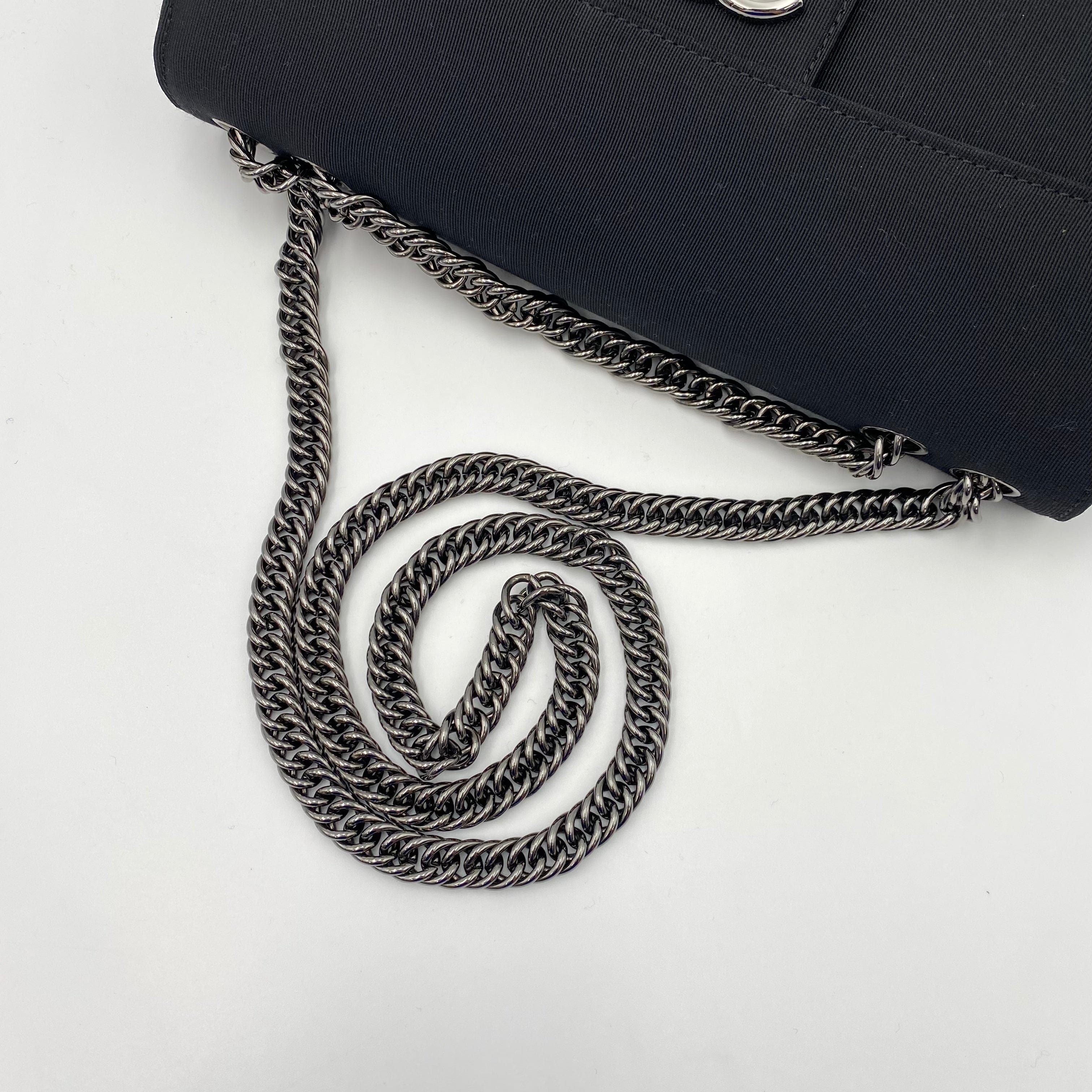 Chanel CHANEL VINTAGE PARTY CHAIN SHOULDER BAG BLACK CANVAS 90221004