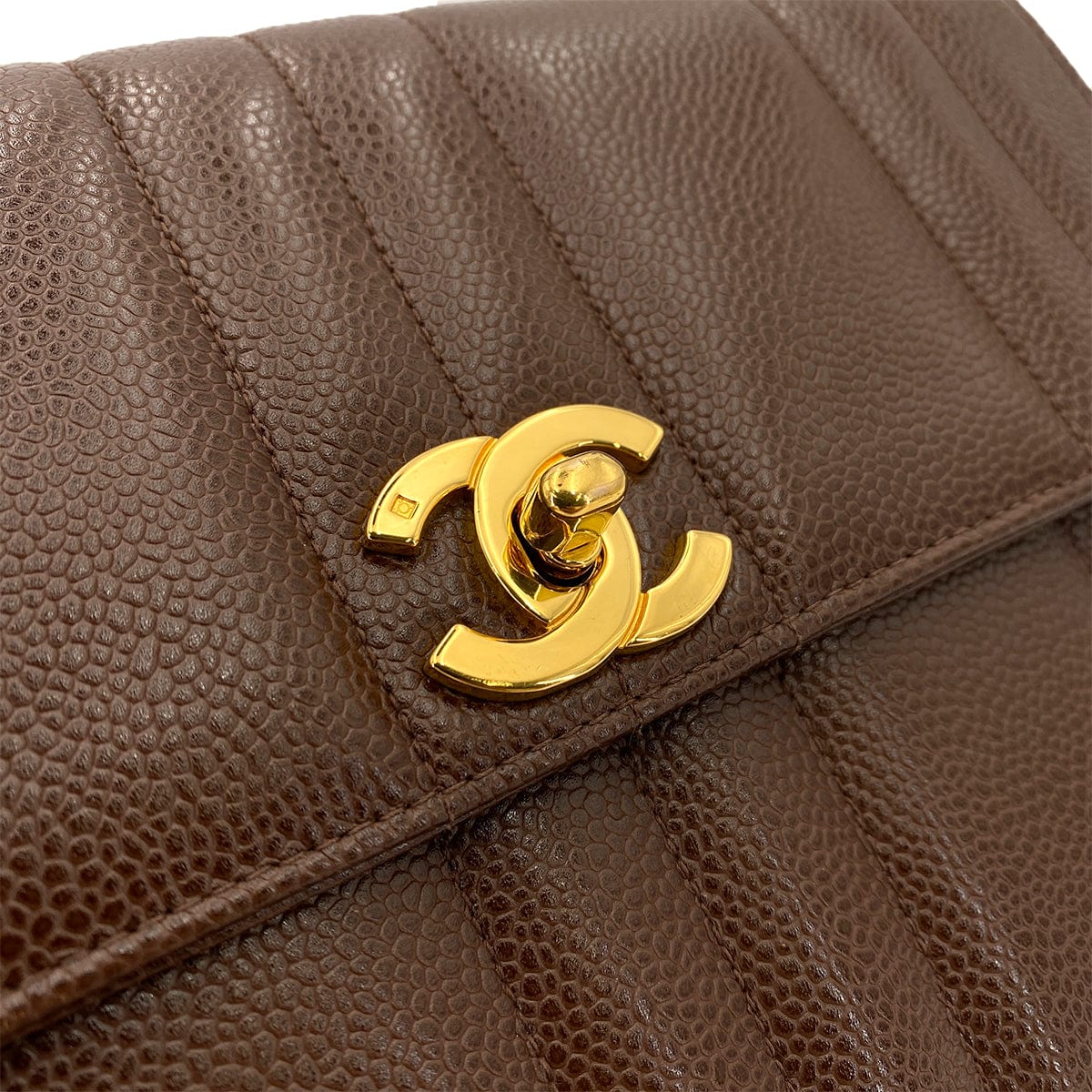 Chanel Chanel Vintage Single Flap Mademoiselle Brown Caviar GHW #3 90249065