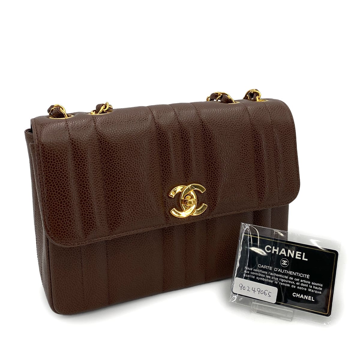 Chanel Chanel Vintage Single Flap Mademoiselle Brown Caviar GHW #3 90249065