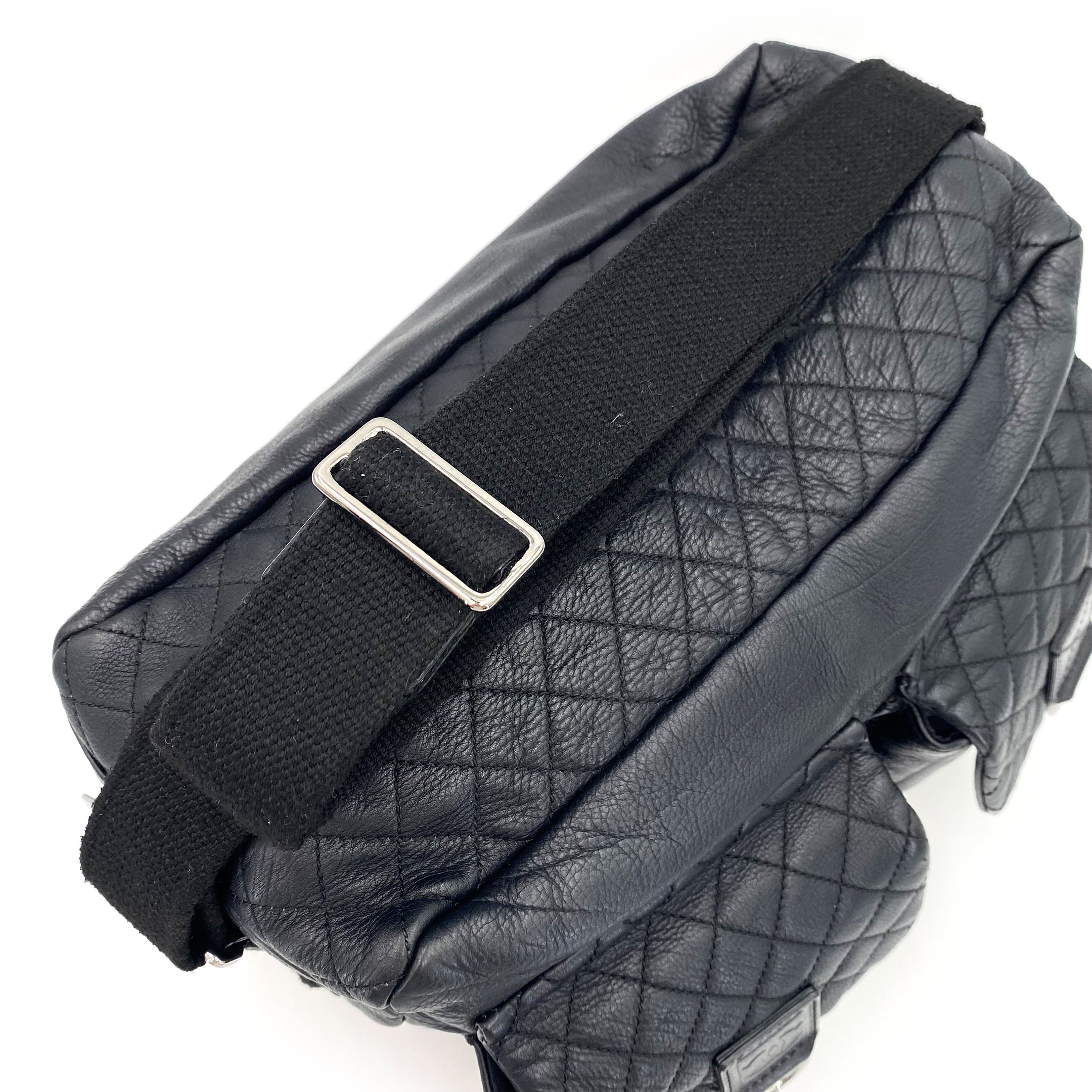 Chanel CHANEL VINTAGE SPORTS LINE SHOULDER BAG BLACK LAMB SKIN 90239856