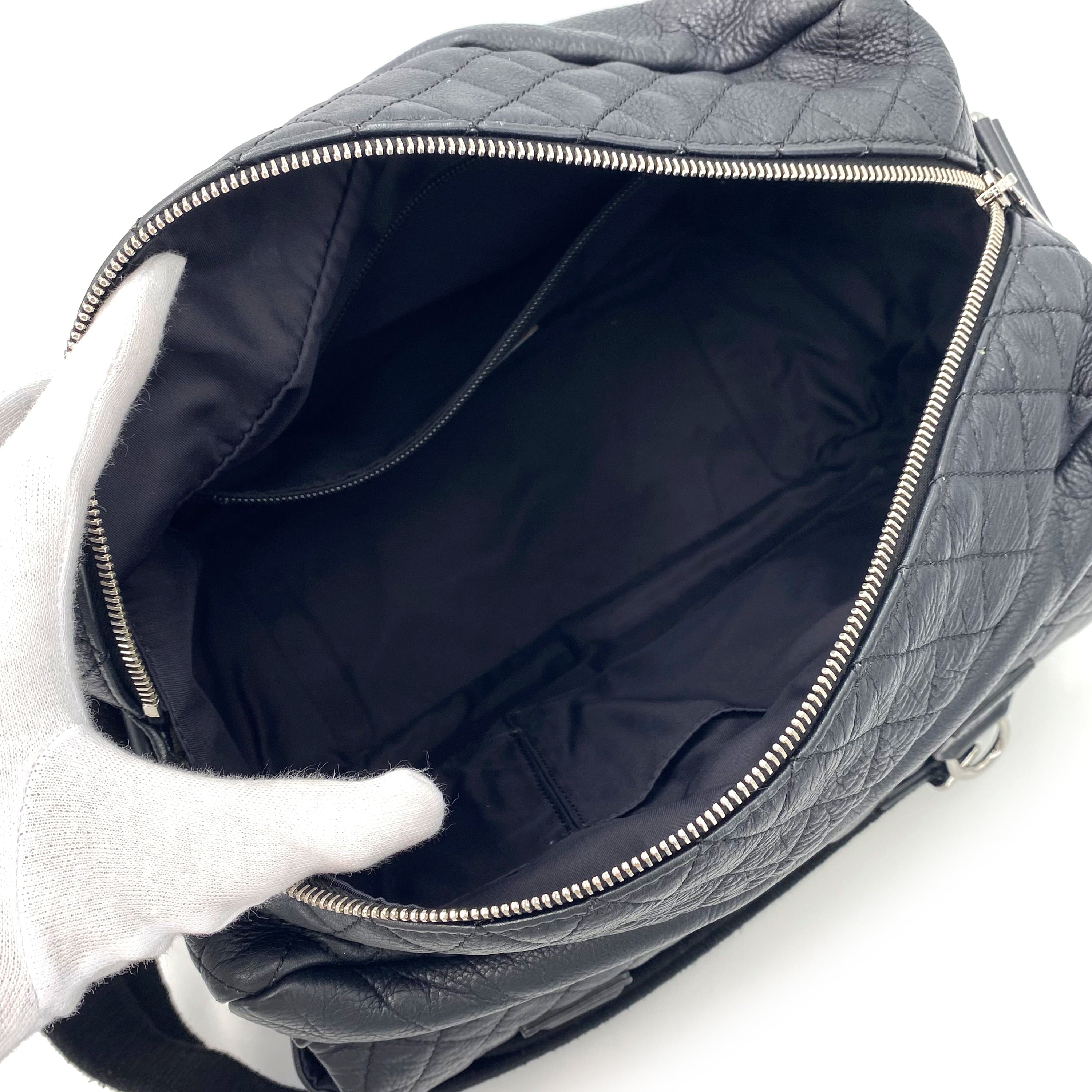 Chanel CHANEL VINTAGE SPORTS LINE SHOULDER BAG BLACK LAMB SKIN 90239856