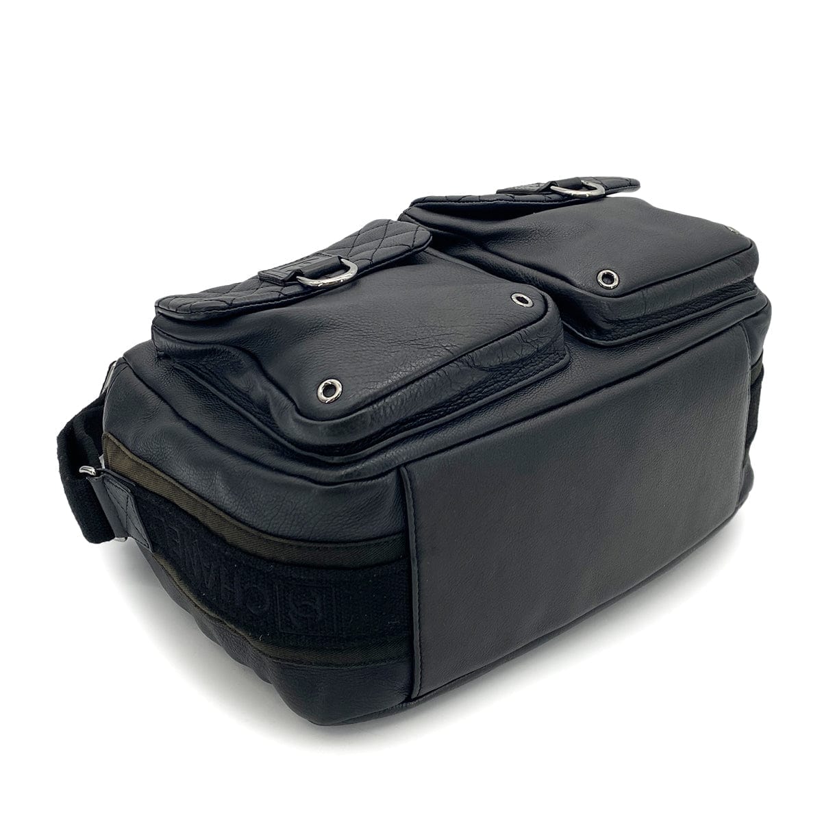 chanel CHANEL VINTAGE SPORTS LINE SHOULDER BAG BLACK LEATHER 90252972