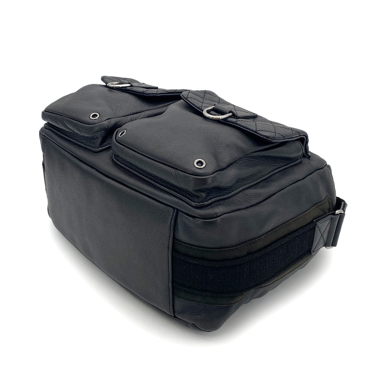 chanel CHANEL VINTAGE SPORTS LINE SHOULDER BAG BLACK LEATHER 90252972