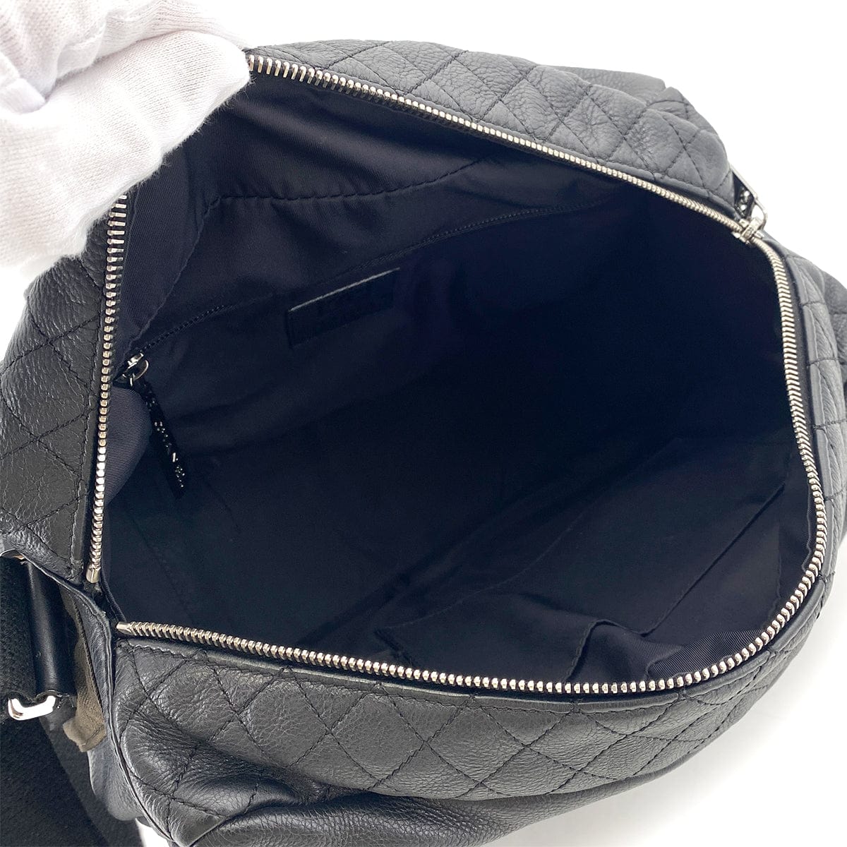 chanel CHANEL VINTAGE SPORTS LINE SHOULDER BAG BLACK LEATHER 90252972