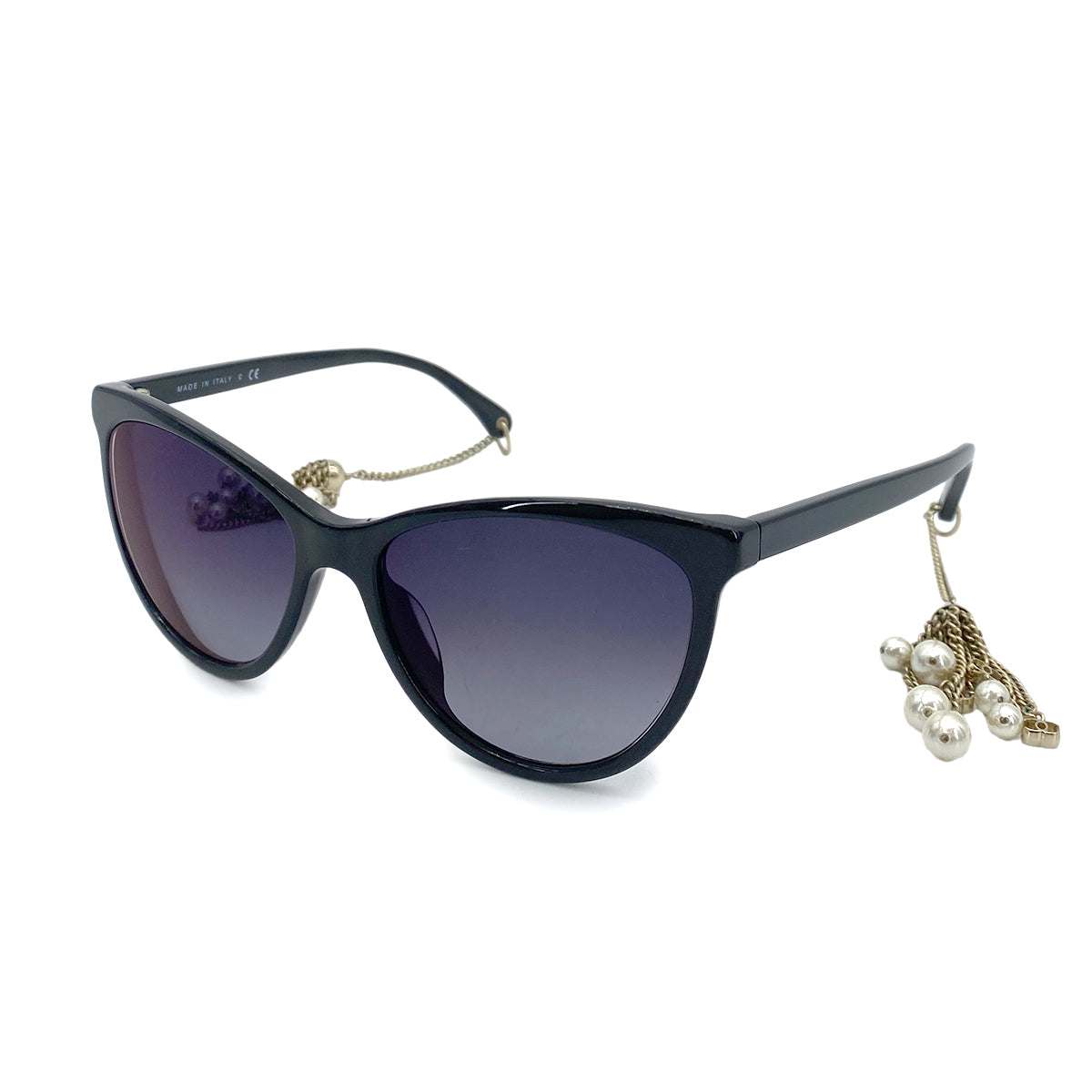 CHANEL CHANEL VINTAGE SUNGLASSES COCOMARK CHARM BLACK EYEWEAR 90263140