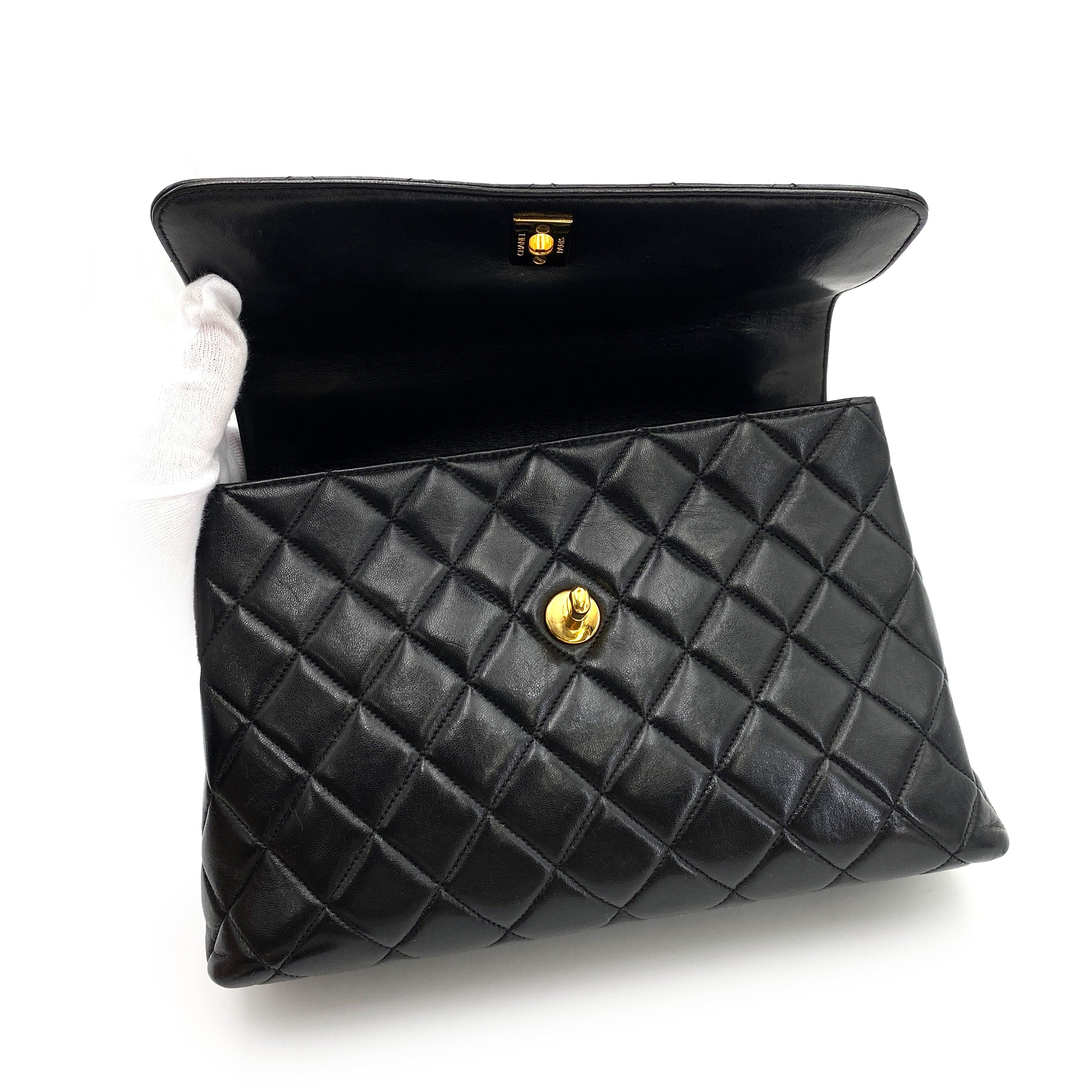 Chanel Chanel Vintage Top Handle Quilted Black Lambskin GHW #4 90242984