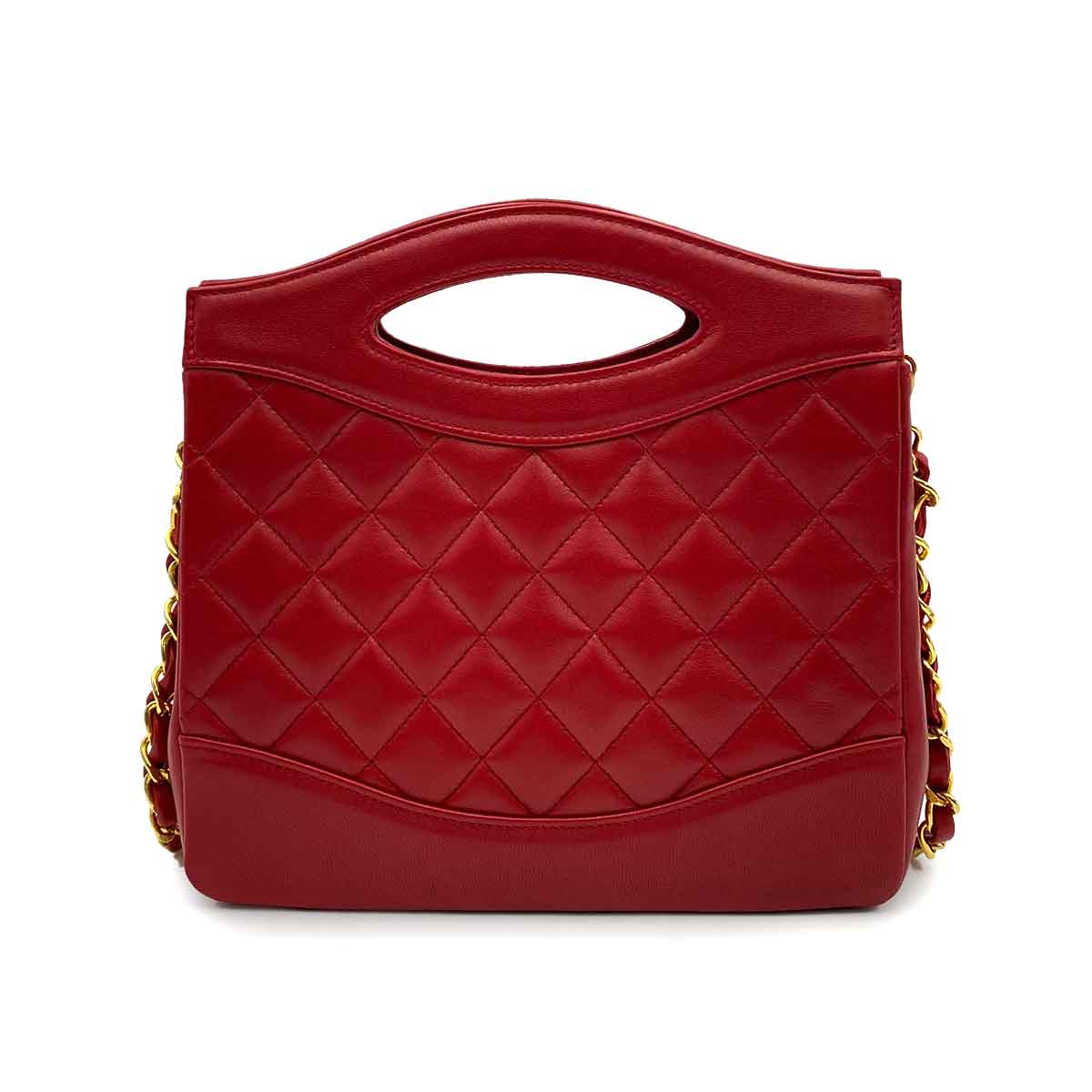 Chanel Chanel Vintage Top Handle Tote Red Lambskin GHW #1
 90232185