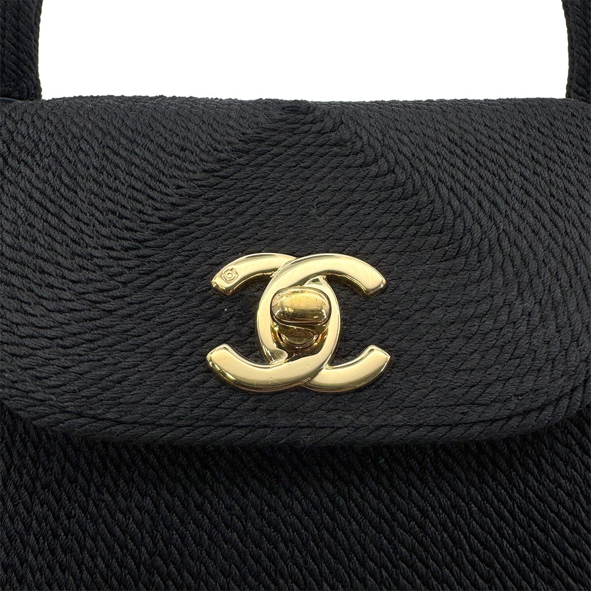 CHANEL CHANEL VINTAGE TURN LOCK HAND BAG FABRIC BLACK 90269178