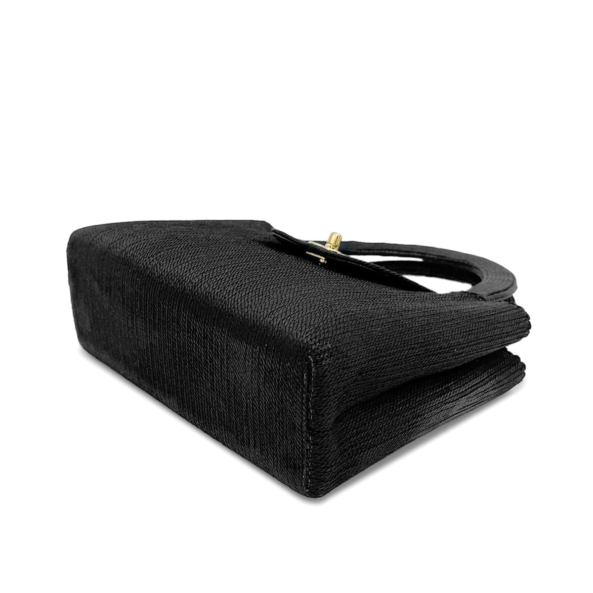 CHANEL CHANEL VINTAGE TURN LOCK HAND BAG FABRIC BLACK 90269178