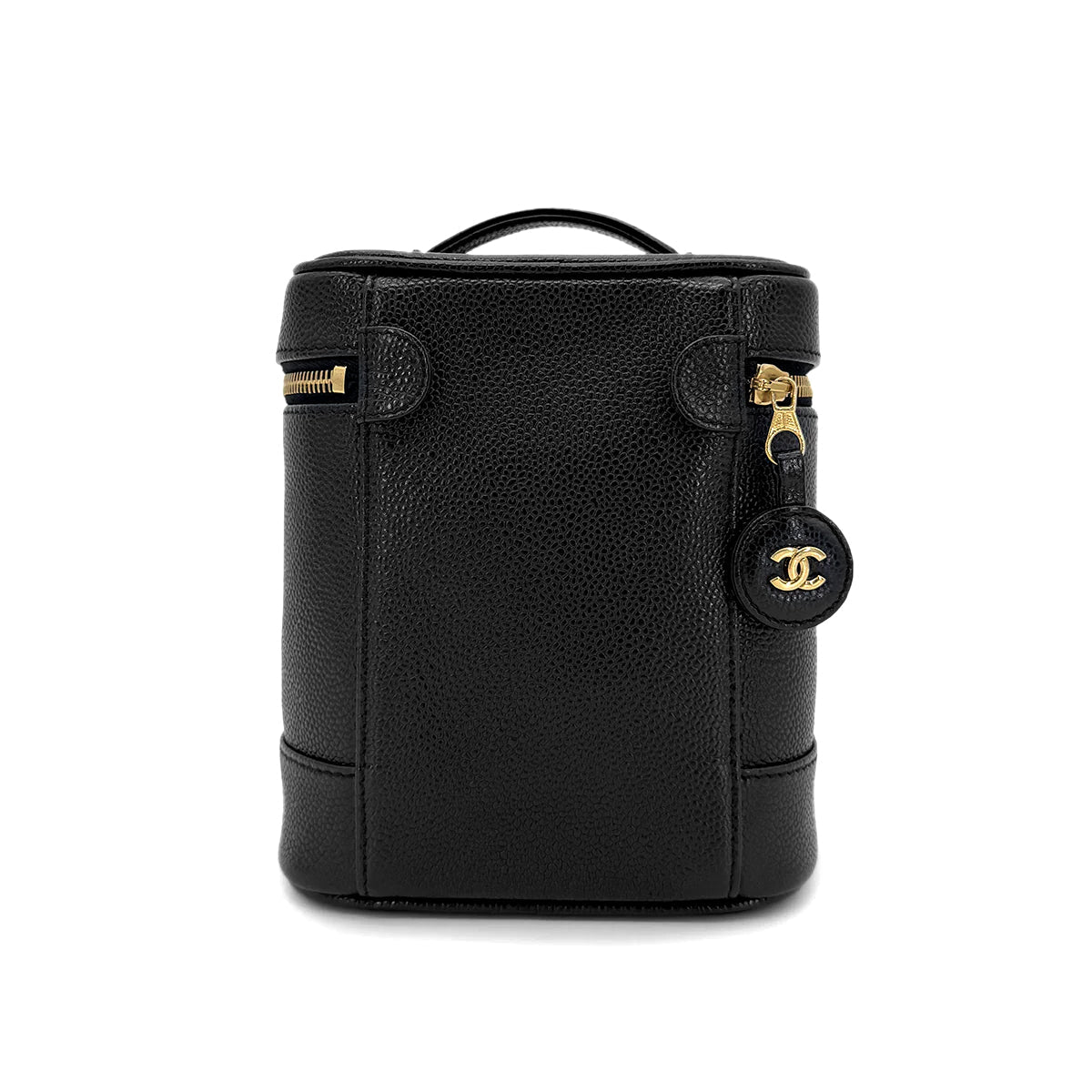 CHANEL CHANEL VINTAGE VANITY HAND BAG BLACK CAVIAR SKIN 90267393