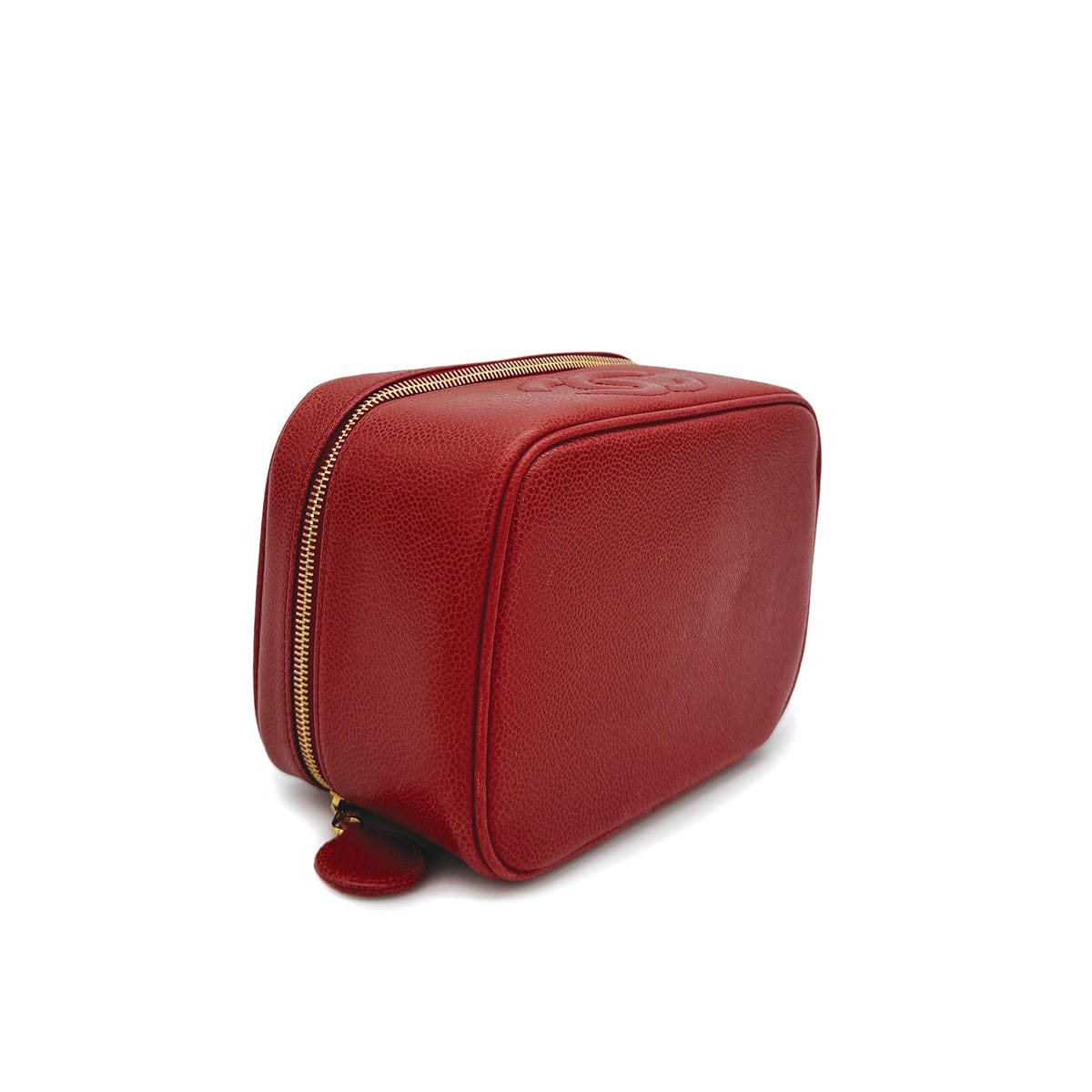 CHANEL CHANEL VINTAGE VANITY HAND BAG RED CAVIAR SKIN 90310277