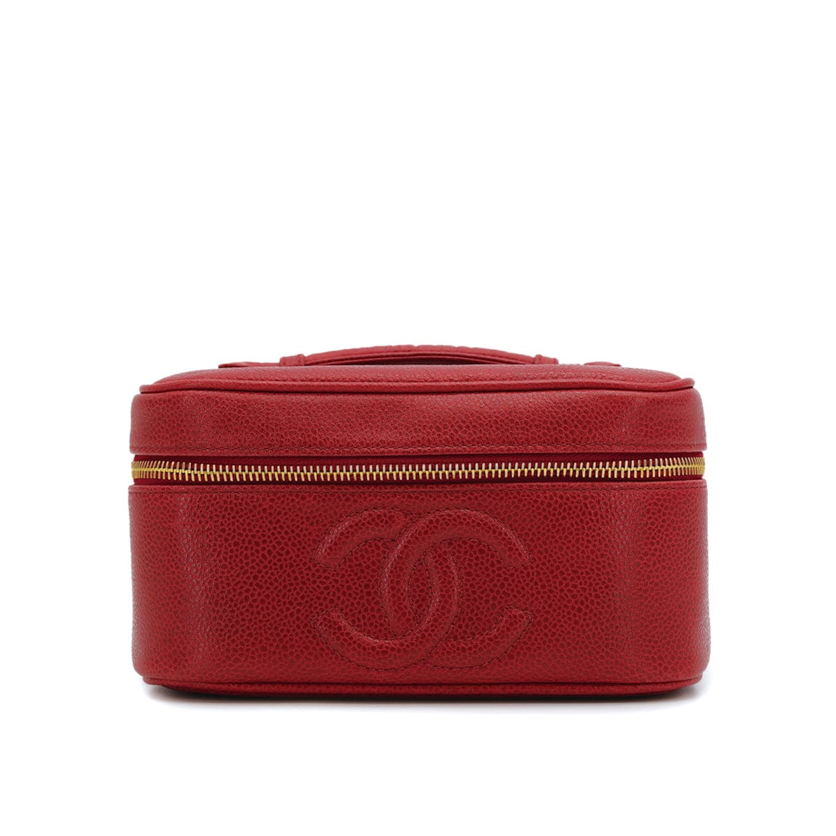 CHANEL CHANEL VINTAGE VANITY HAND BAG RED CAVIAR SKIN 90310277