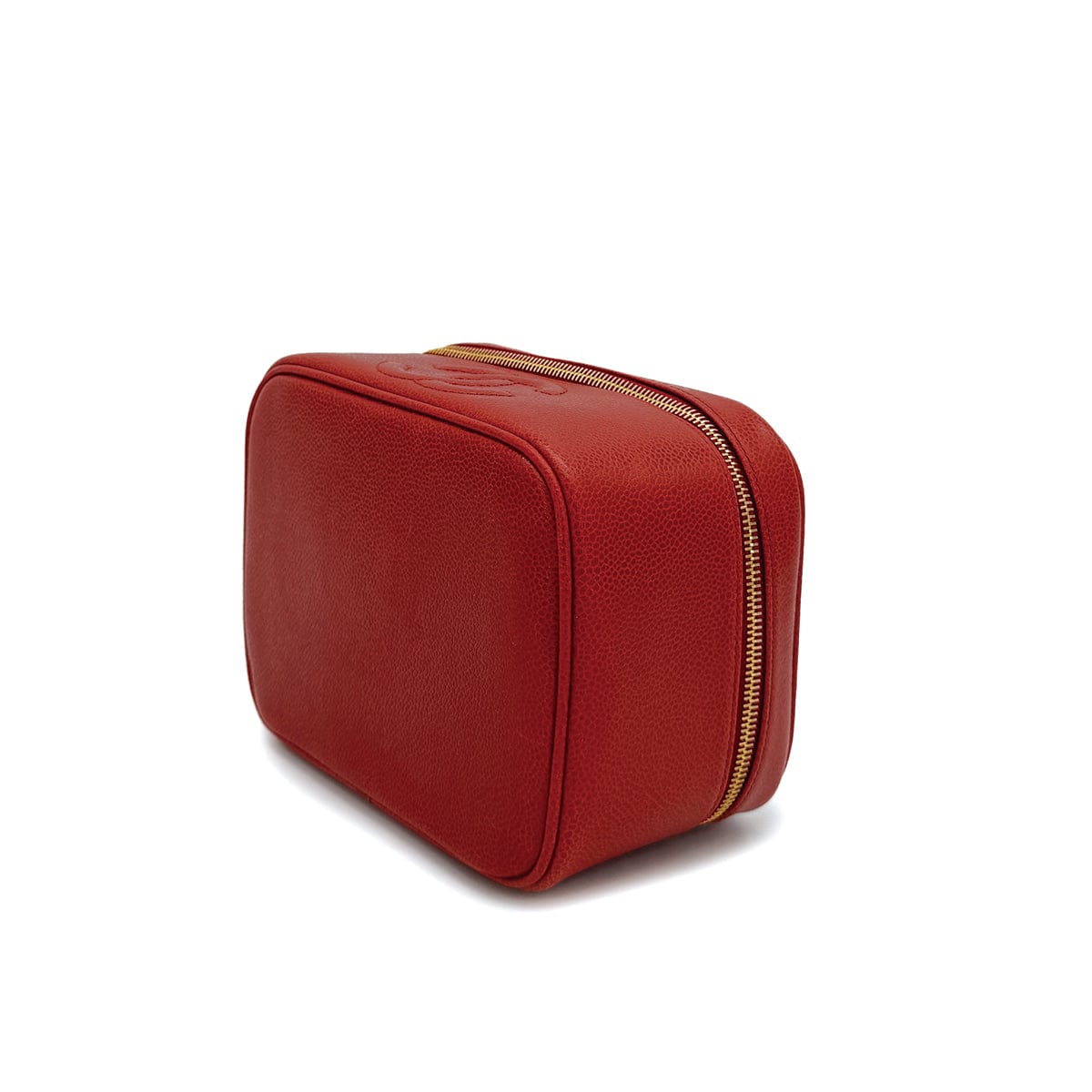 CHANEL CHANEL VINTAGE VANITY HAND BAG RED CAVIAR SKIN 90310277
