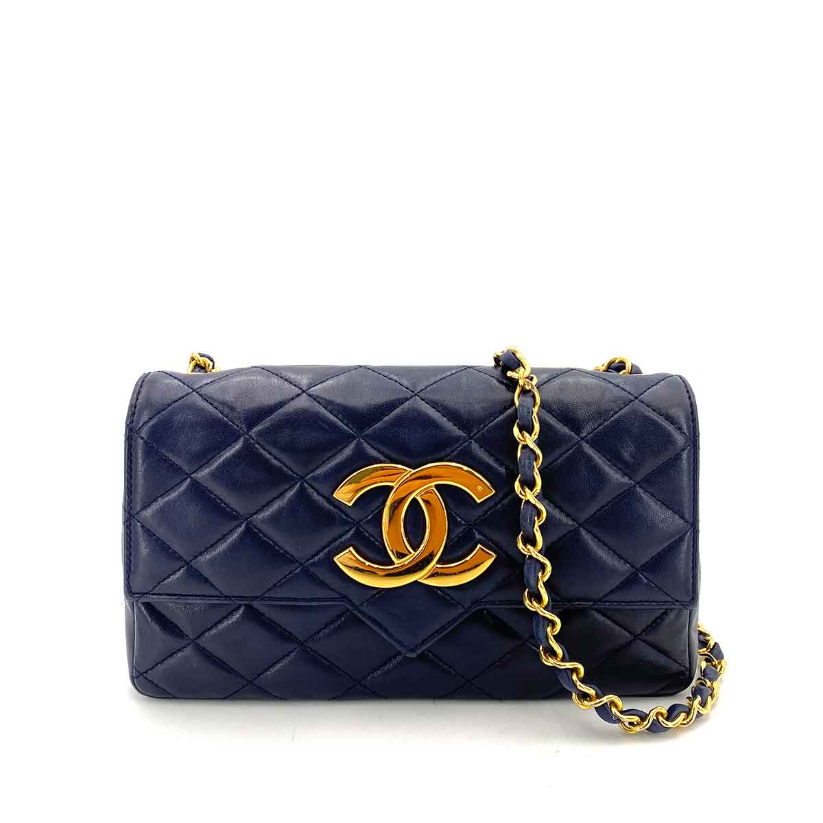 CHANEL Chanel Vintage XXL CC Navy Lambskin GHW #1 90242971