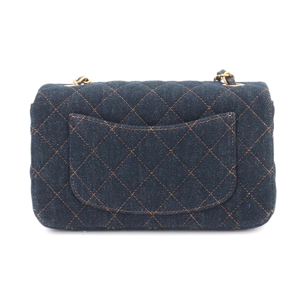 CHANEL CHANEL Mini Matelasse Classic Chain Shoulder Bag Denim Dark blue A69900 90330104
