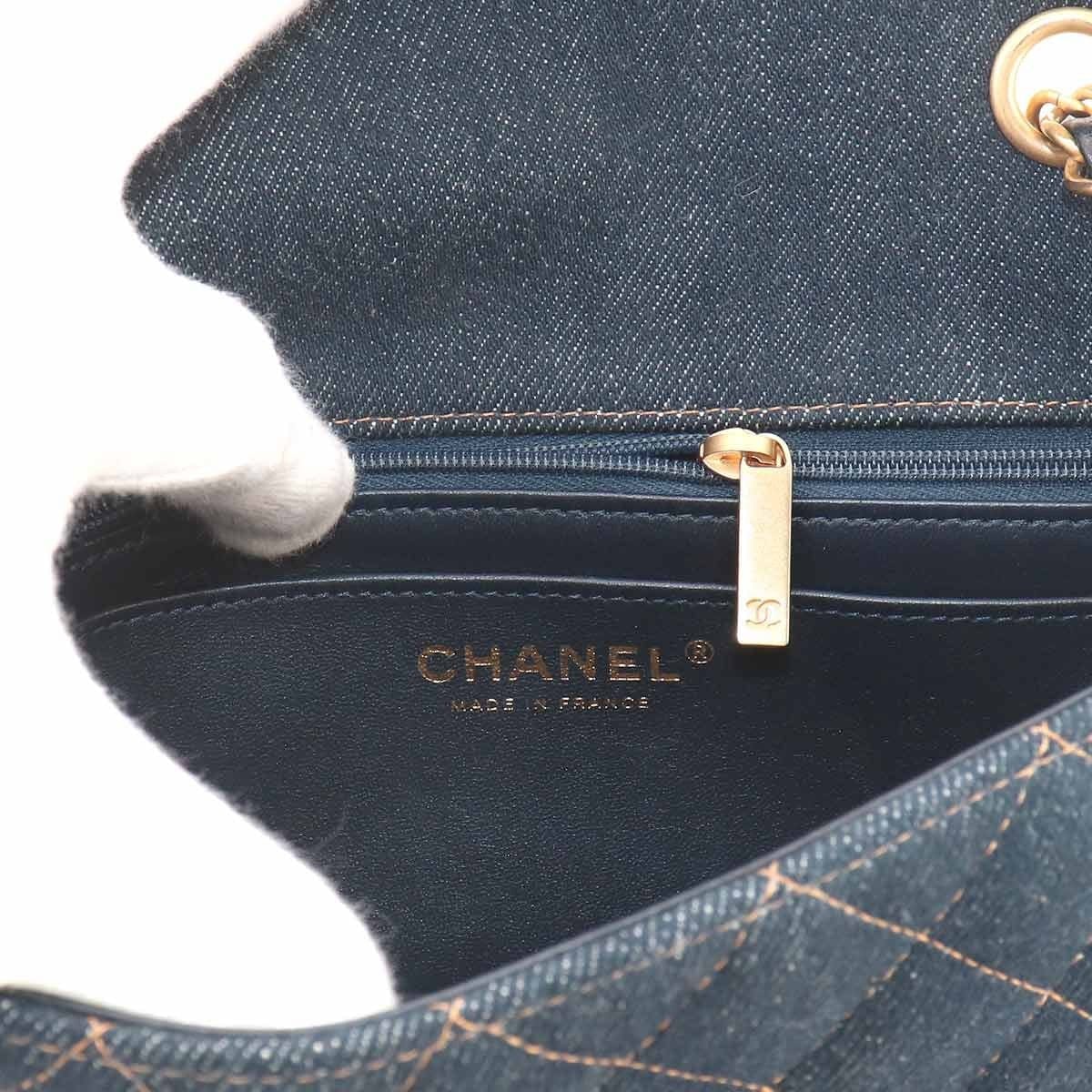 CHANEL CHANEL Mini Matelasse Classic Chain Shoulder Bag Denim Dark blue A69900 90330104