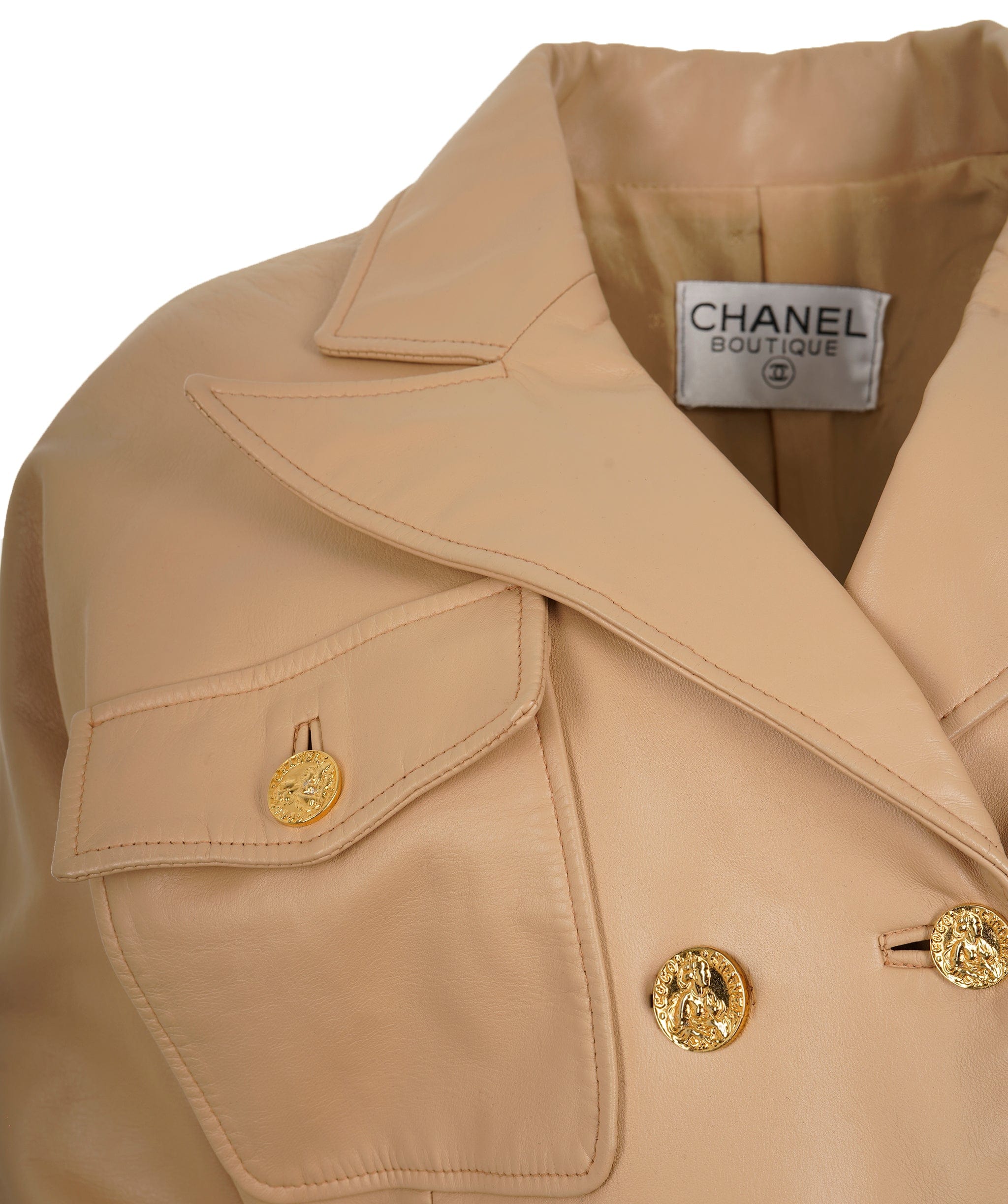Chanel Chanel 017 #40 lambskin leather crop jacket  ASL9220