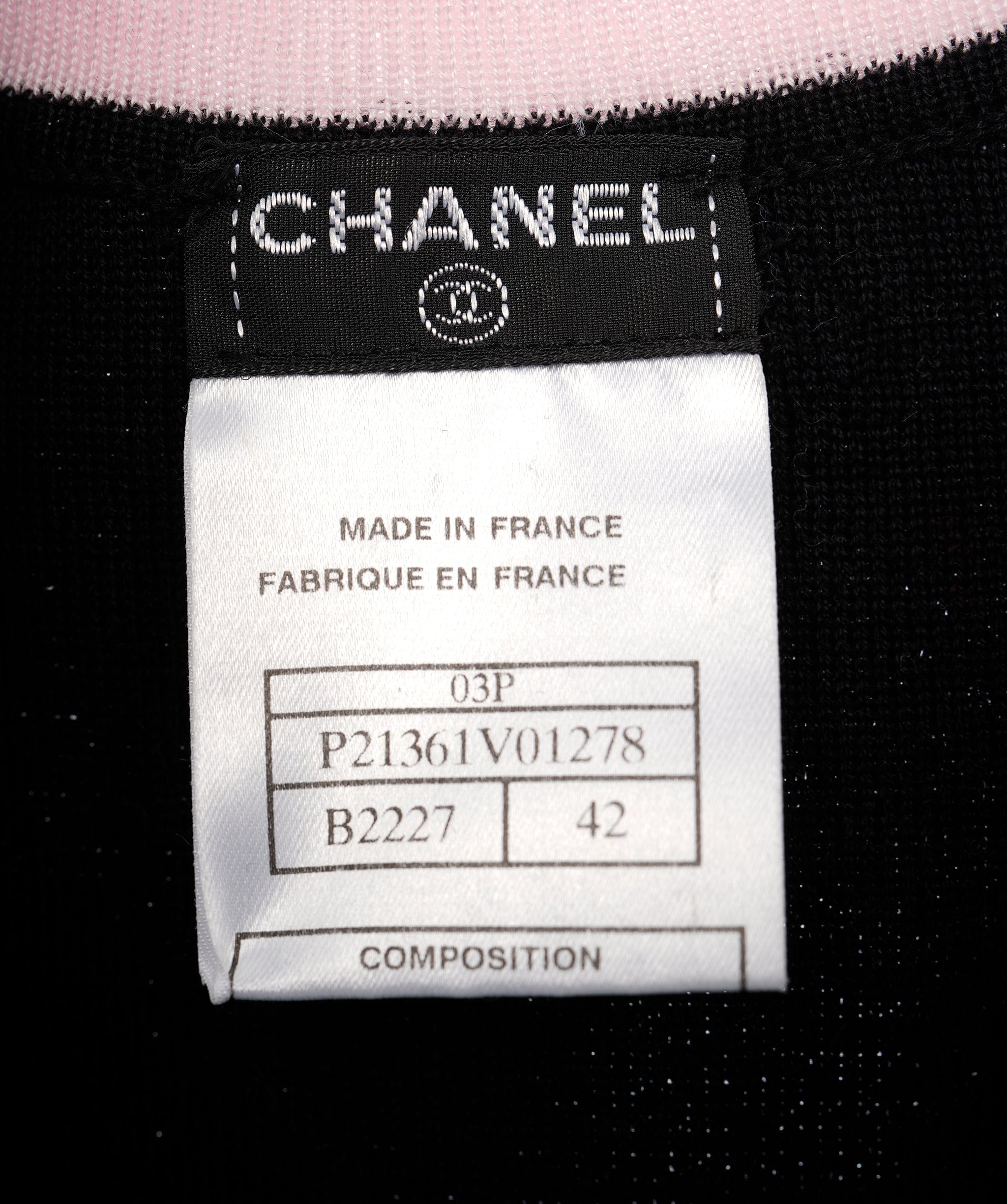 Chanel Chanel 03P Knit Top Black Pink ASL9189