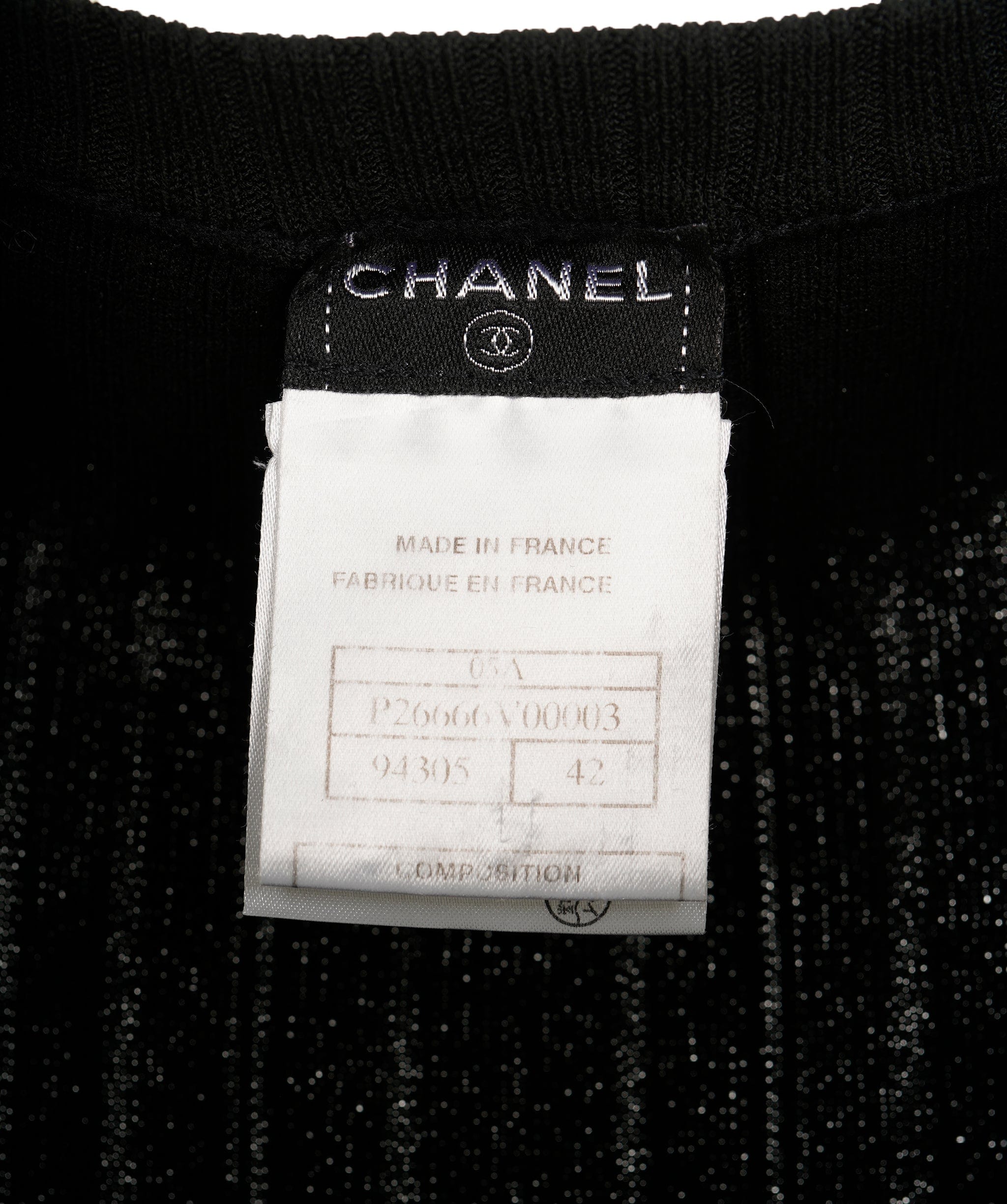 Chanel Chanel 05A CC Knit Top Black ASL9350