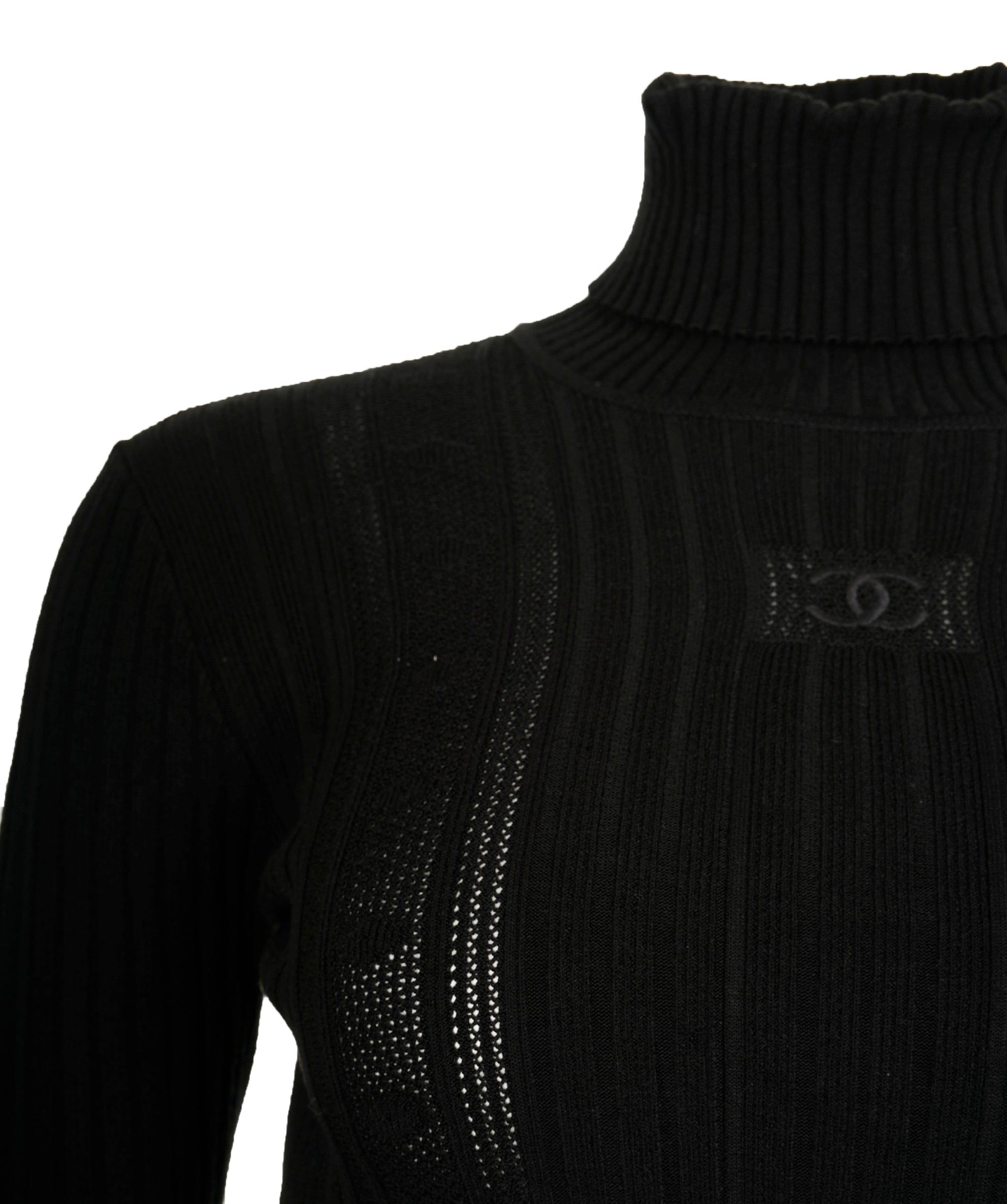 Chanel Chanel 05A CC Turtle Sweater Black ASL9710