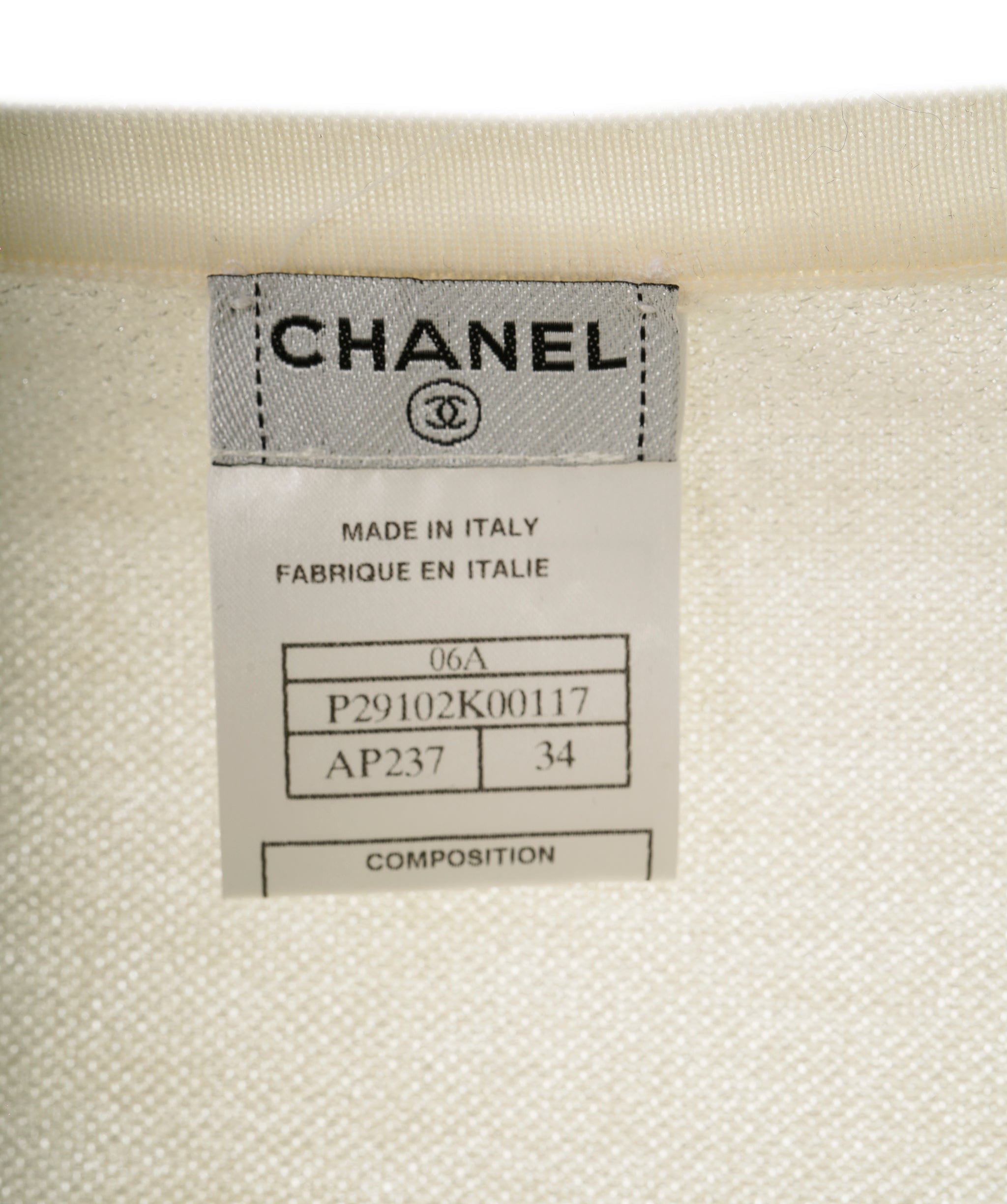 Chanel 06A Pocket Cashmere Top Cream ASL8239 – LuxuryPromise