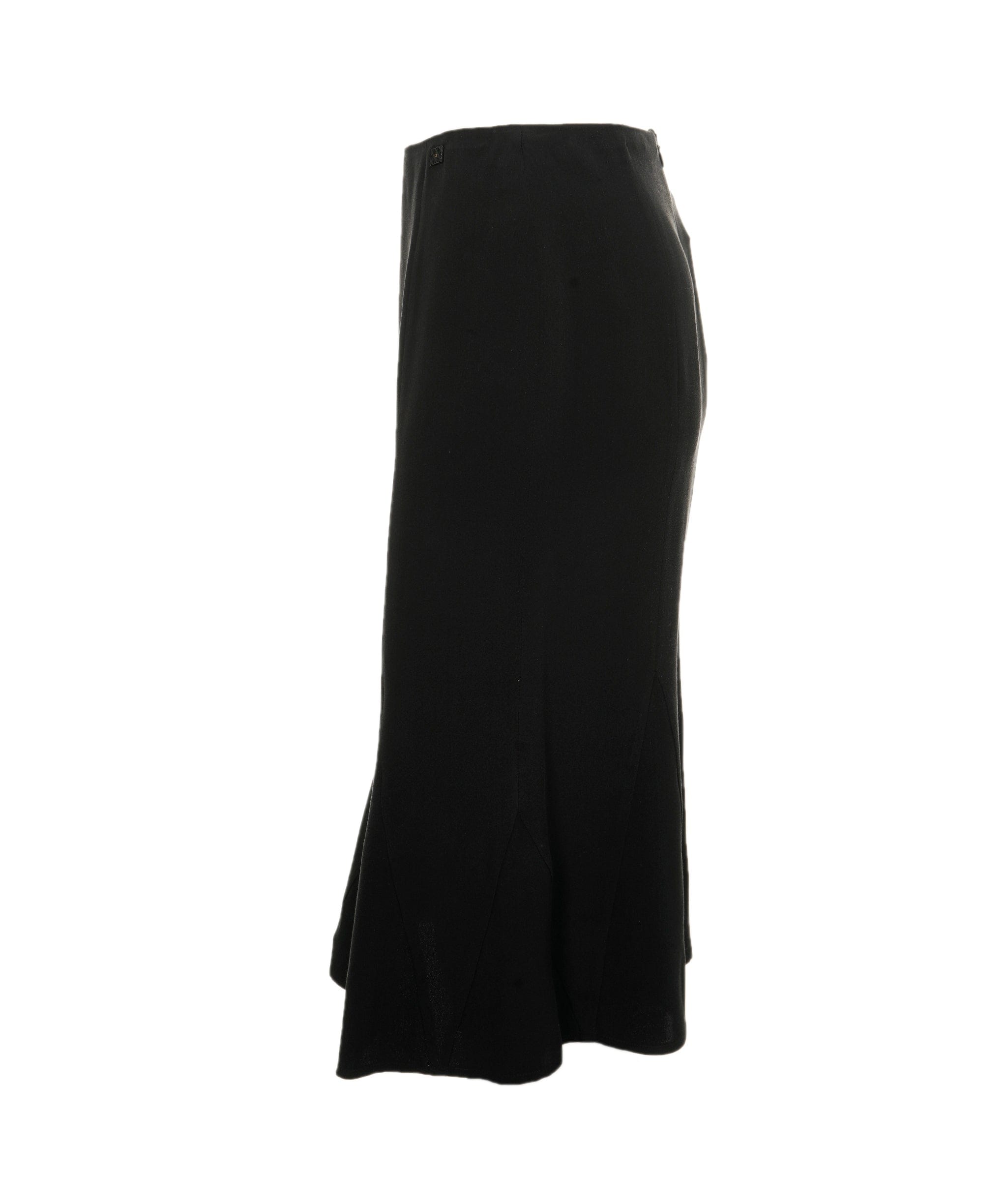 Chanel Chanel 100% silk black midi skirt - AJC0087