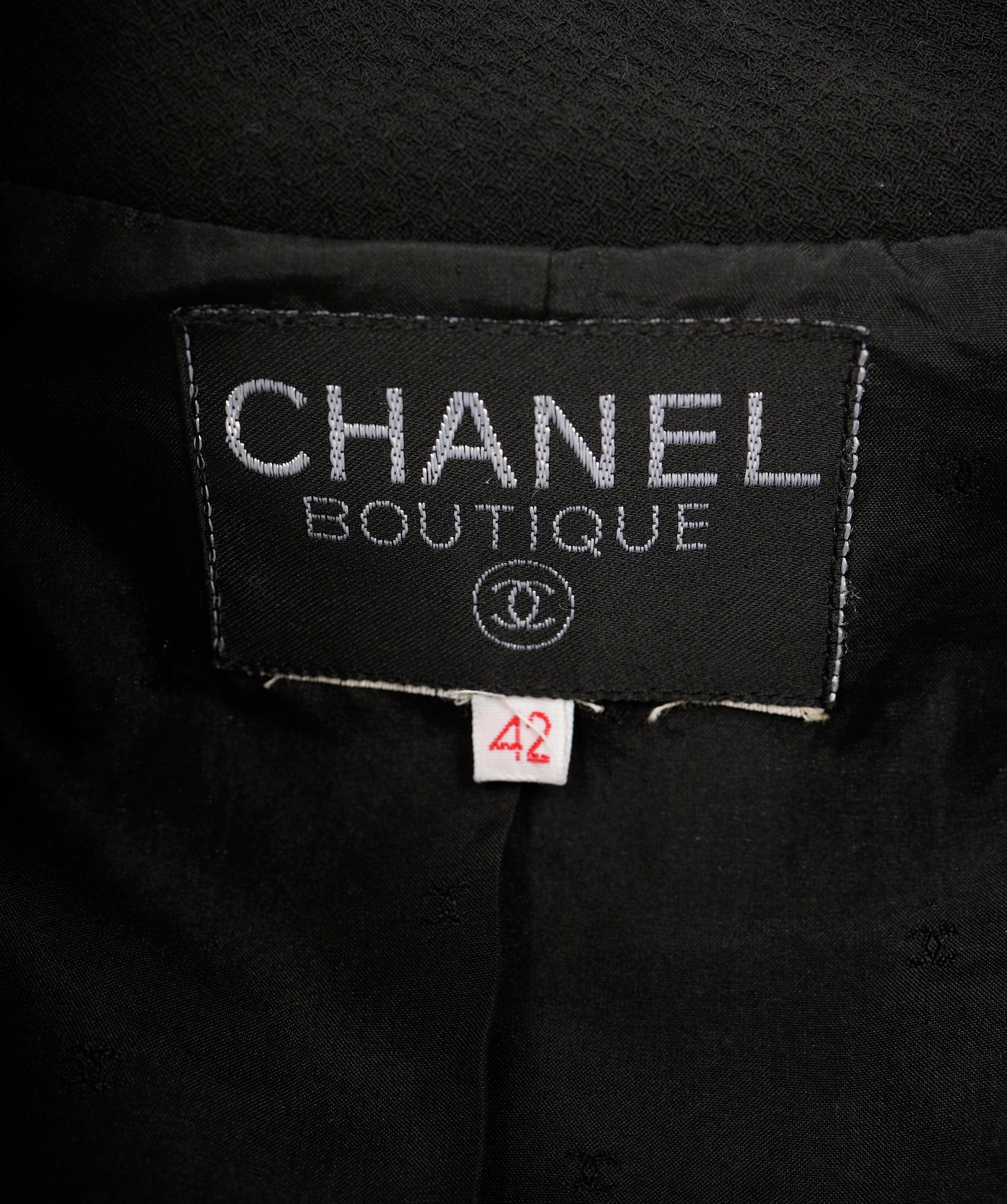 Chanel Chanel #42 Double Breasted Setup Suit Jacket Skirt Black 69512 ASL9052