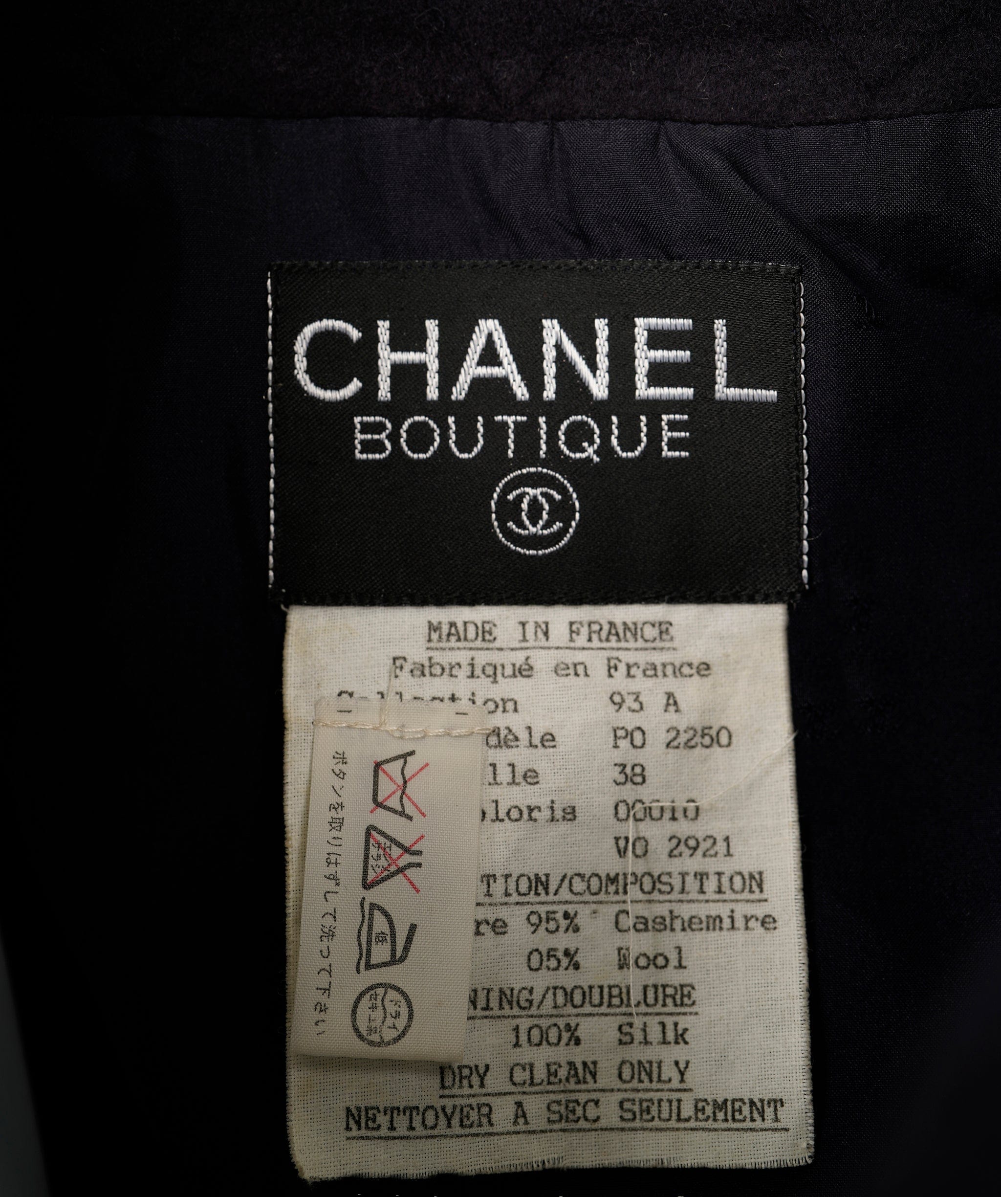 Chanel Chanel 93A CC Button Cashmere Coat ASL8629