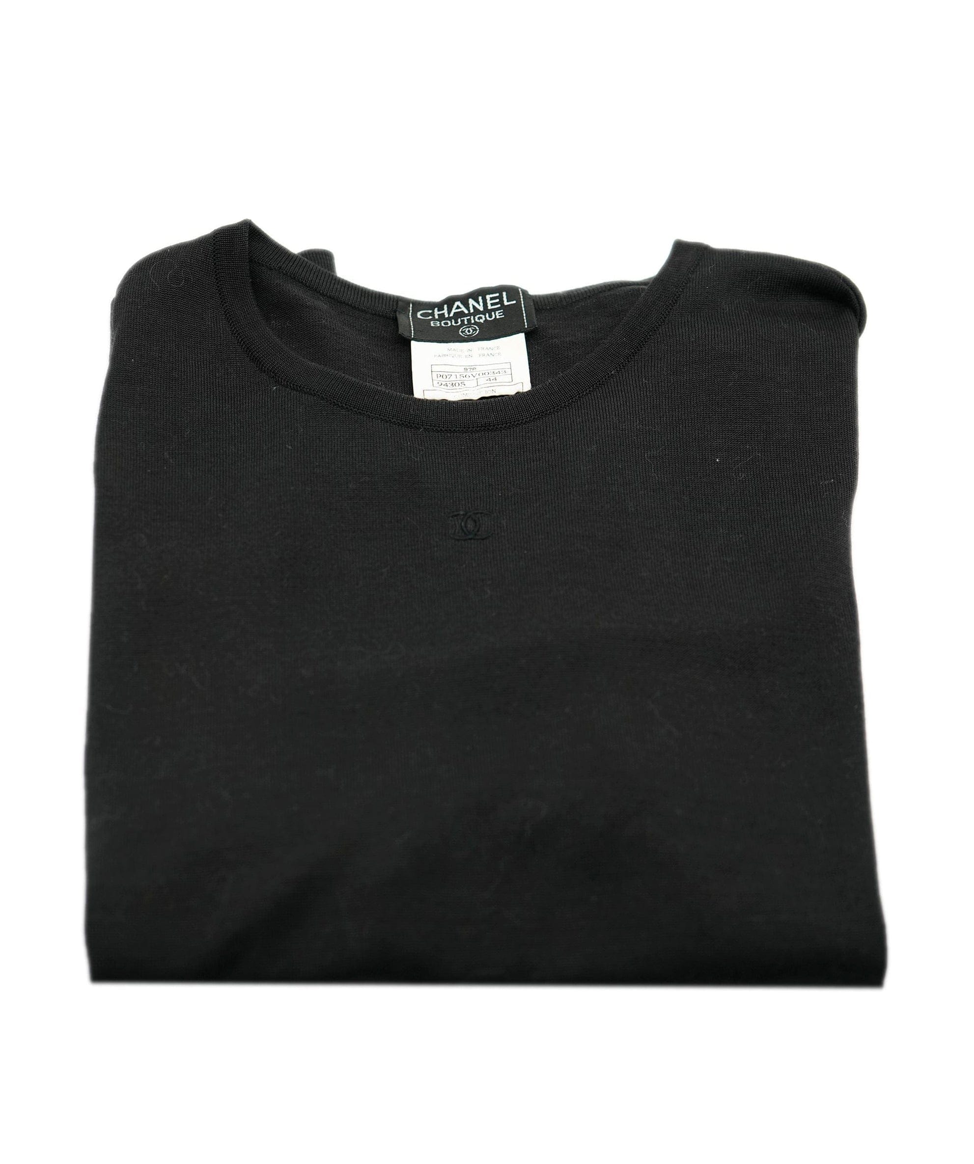 Chanel Chanel 97 CC Knit Top Black #44 ASL9198