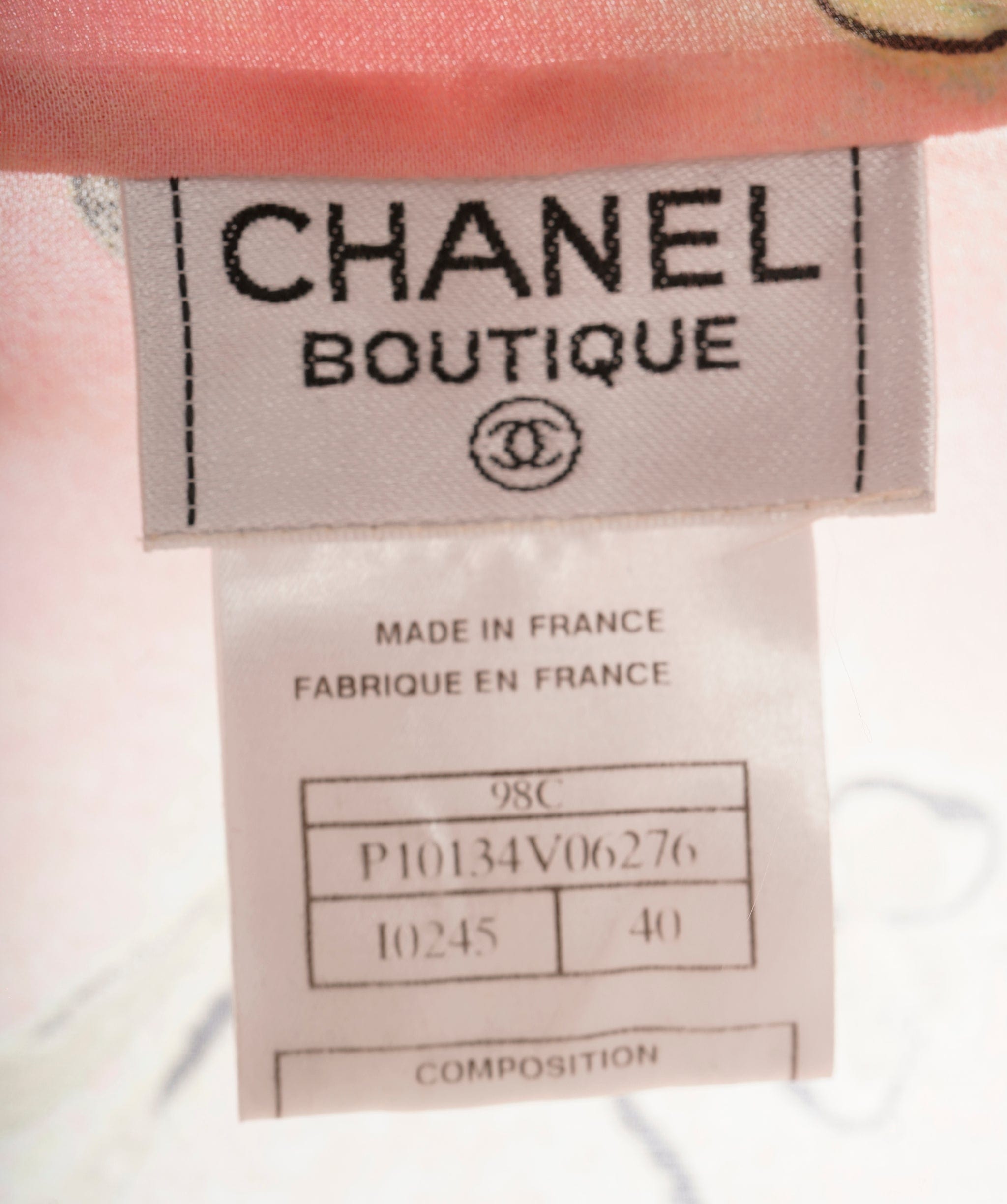 Chanel Chanel 98C Silk Blouse Floral Pink ASL4486
