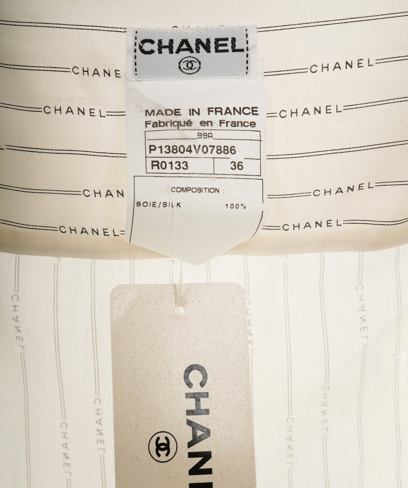Chanel 99A Logo Silk Shirt White ASL9018 – LuxuryPromise