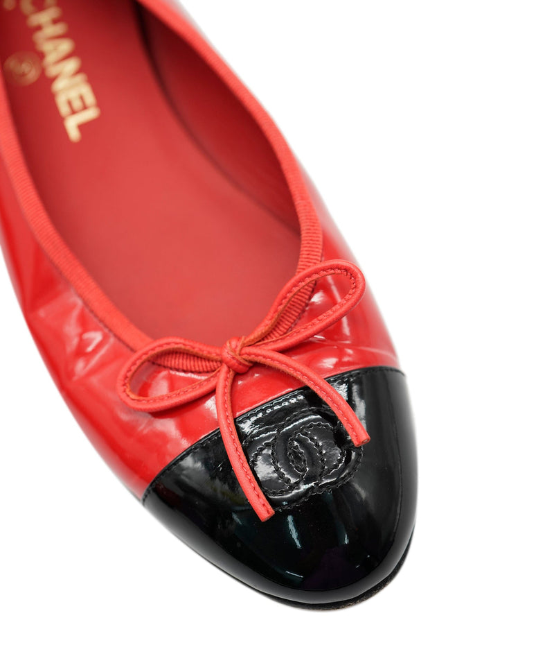 Red chanel ballet discount flats