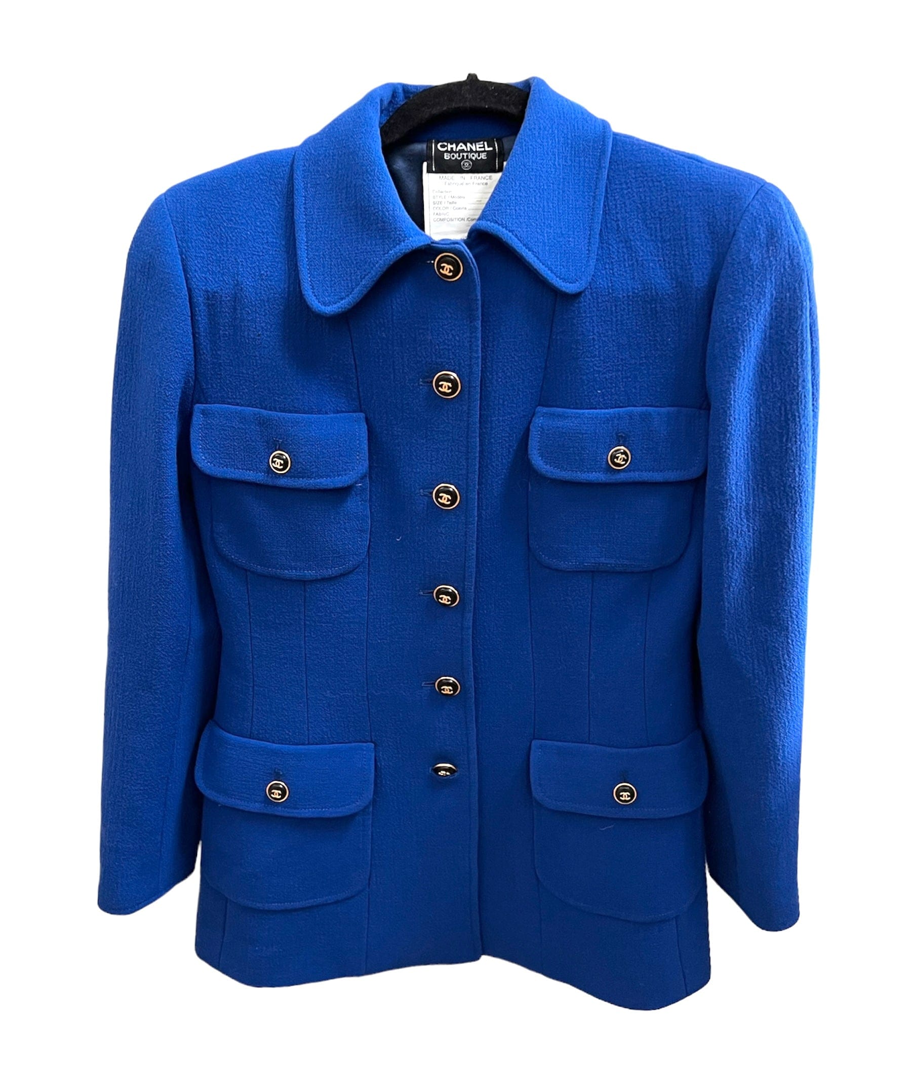 Chanel Chanel Blue 95P Jacket & Skirt Suit with CC buttons UKC1147