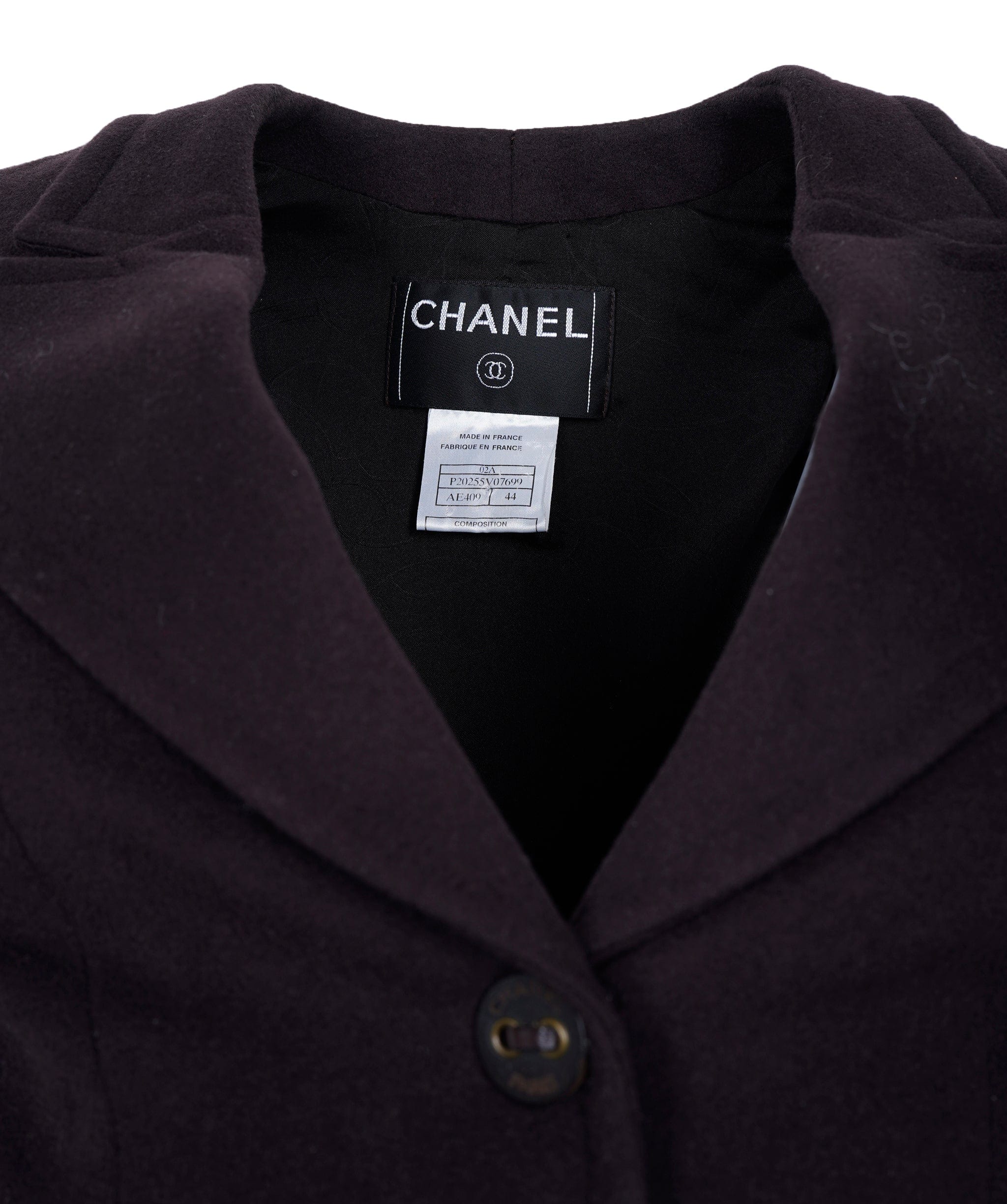 Chanel Chanel Brown Cashmere Jacket with Leather Buttons ASL9682