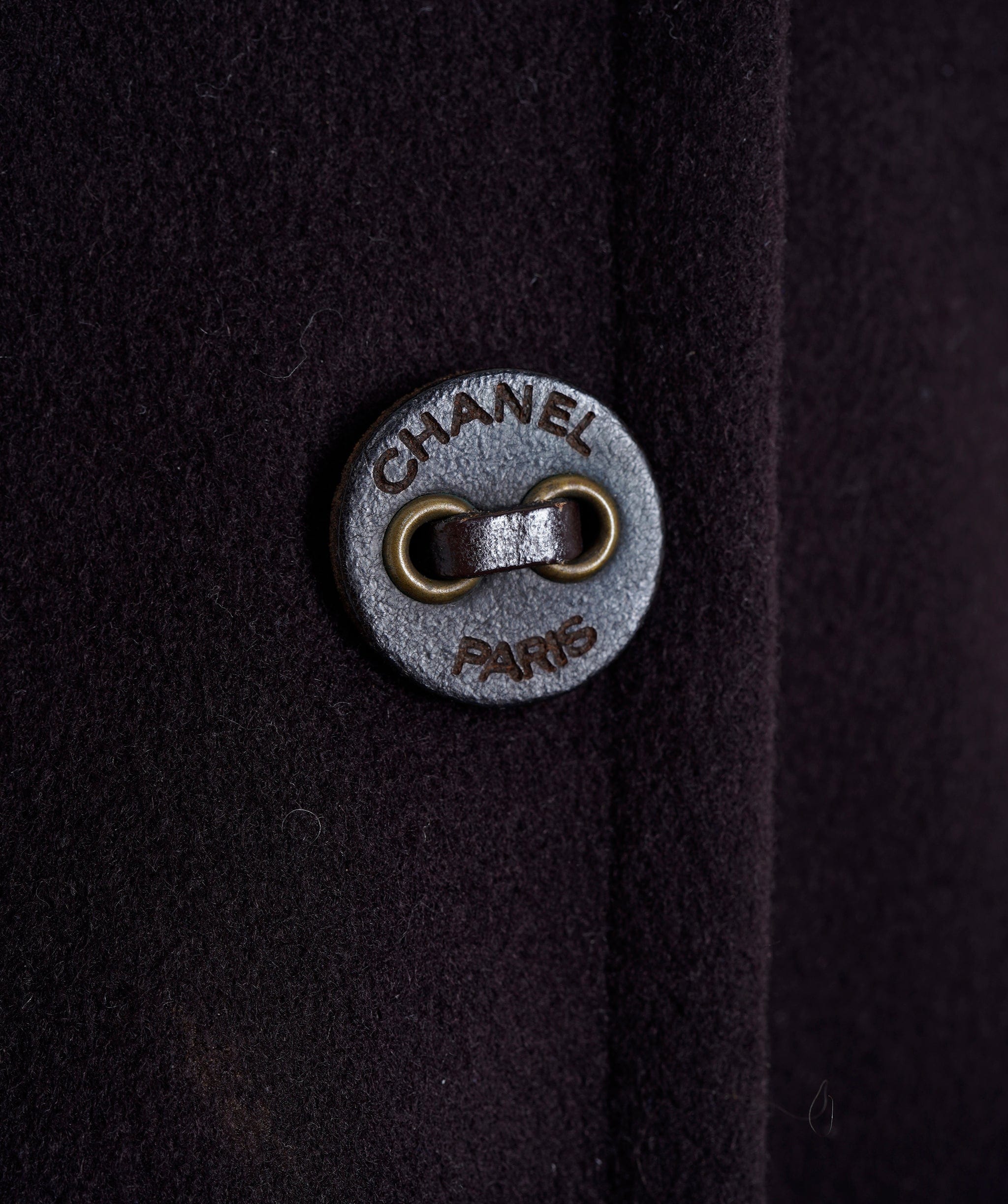 Chanel Chanel Brown Cashmere Jacket with Leather Buttons ASL9682