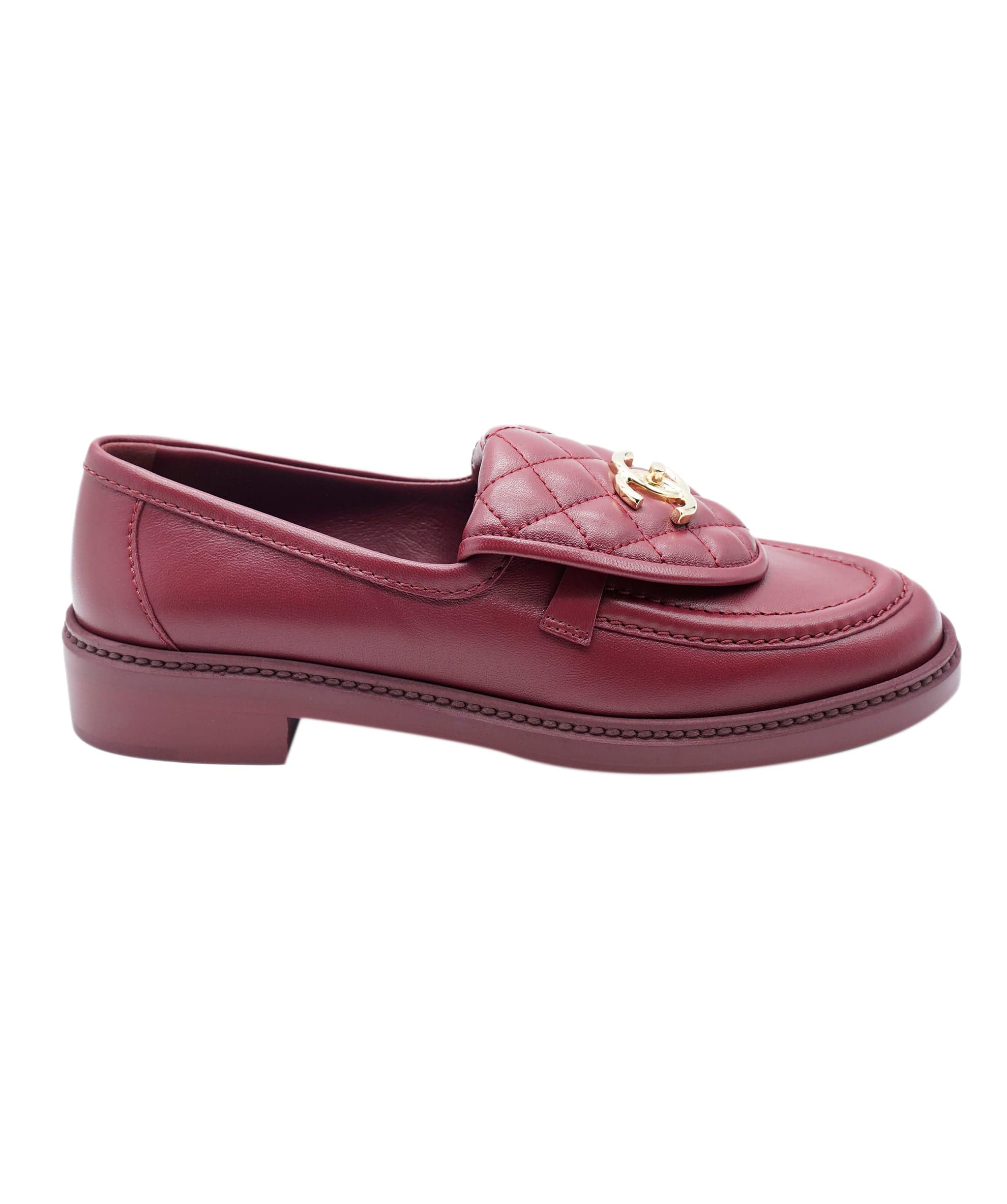 Chanel Chanel burgundy loafers size 38 - AJC0273