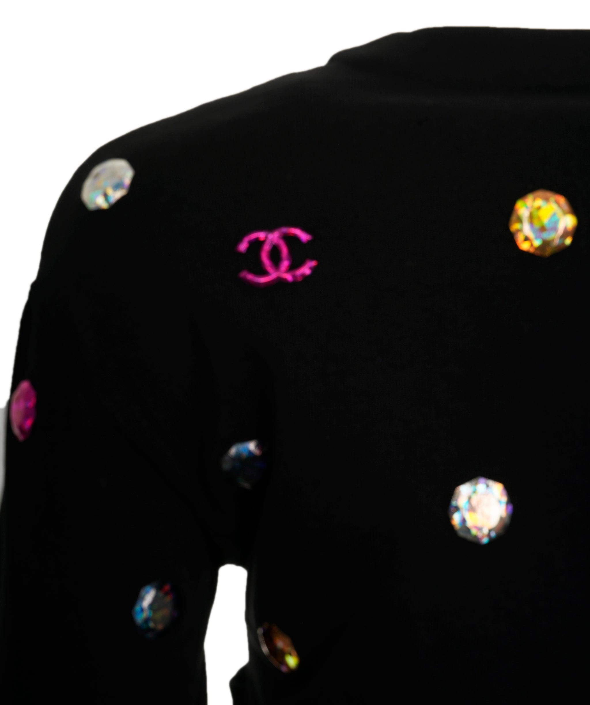 Chanel Cardigan Black with multicolored patch FR36 P71493K10289 AVC1849