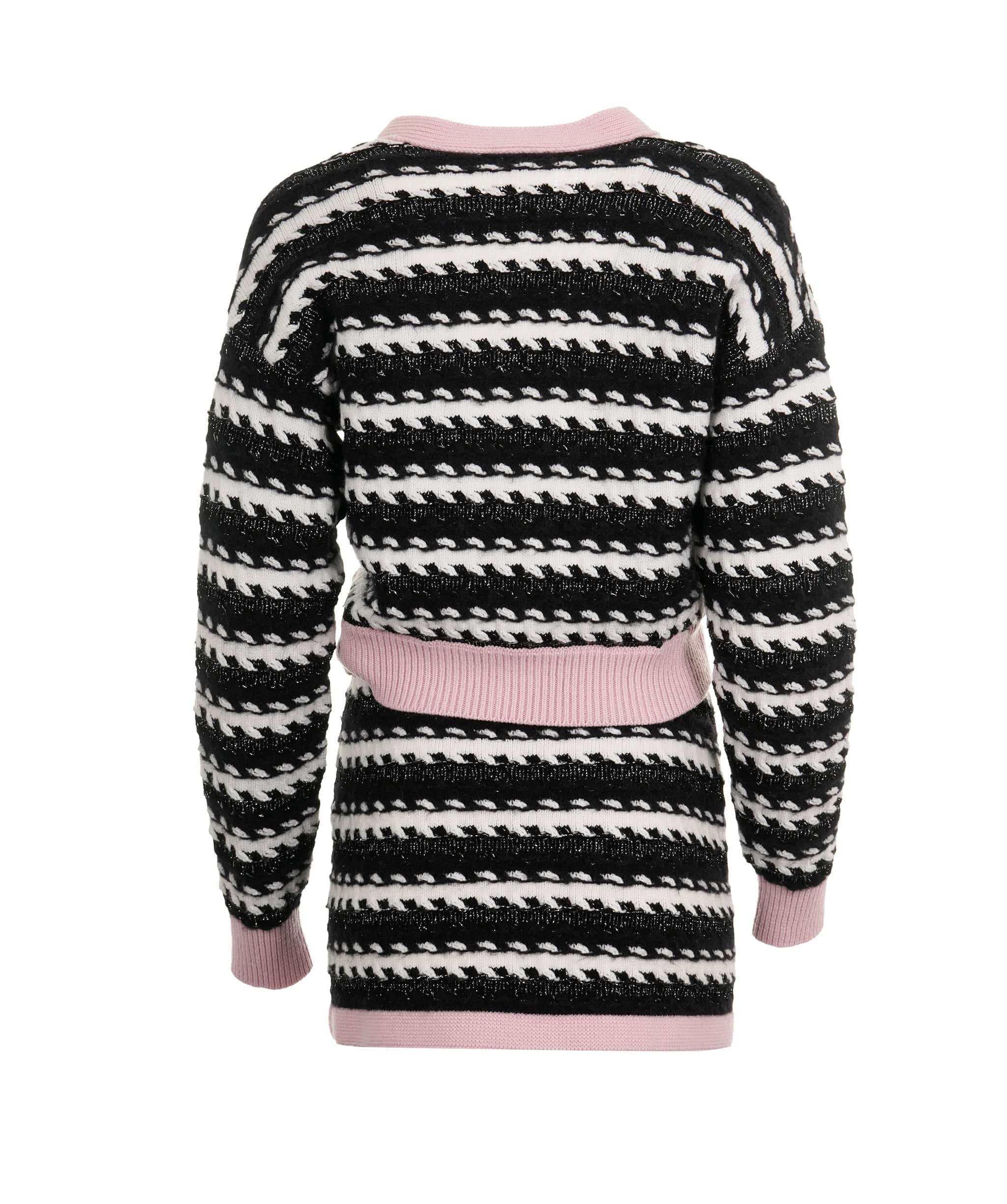 Chanel Chanel Cardigan + Skirt knitted black white pink A/H 2022 22B  AVC1851